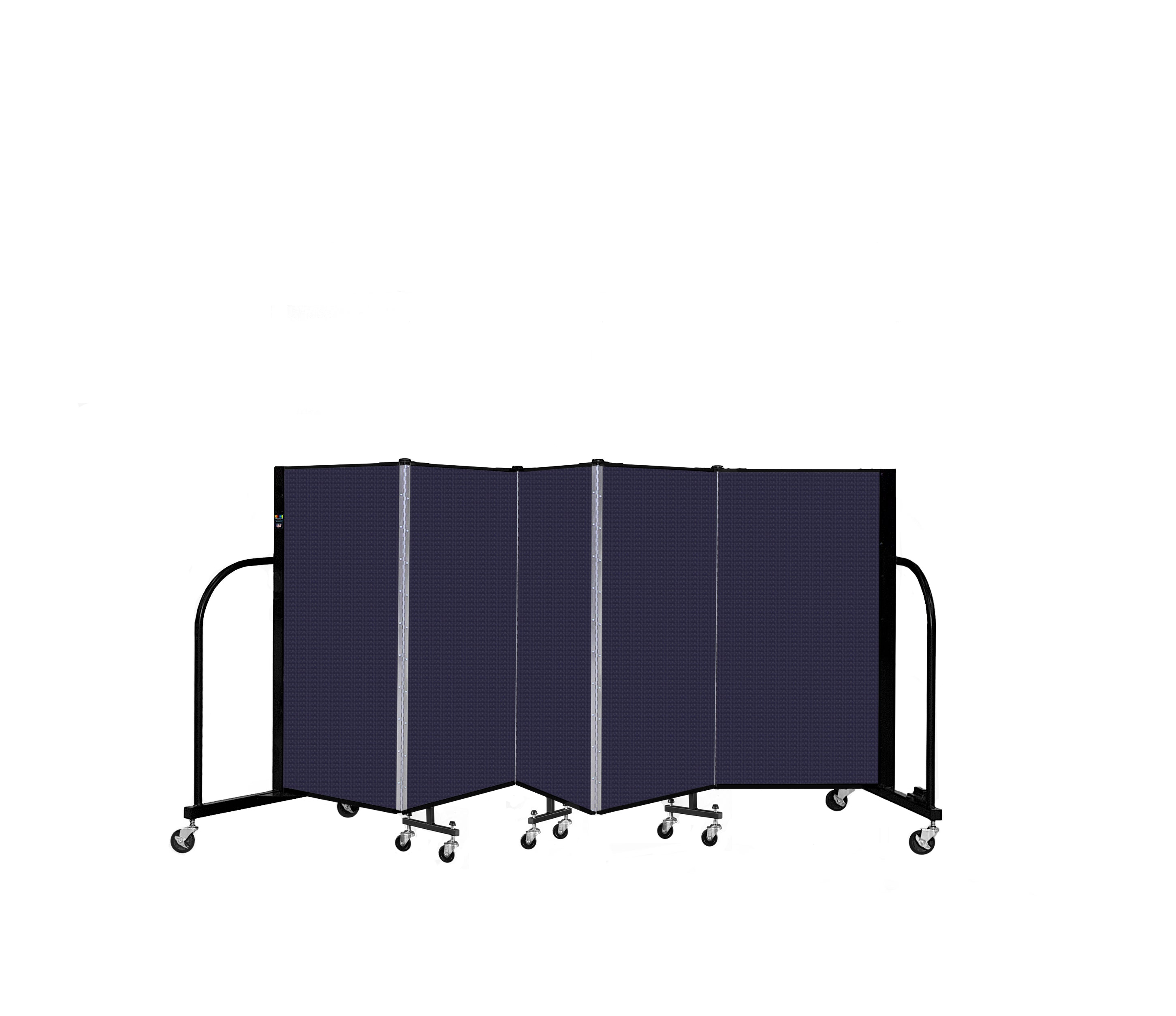 Signature Room Divider - 4'H x 9' 5"L - 5 Panel, Navy, Fabric