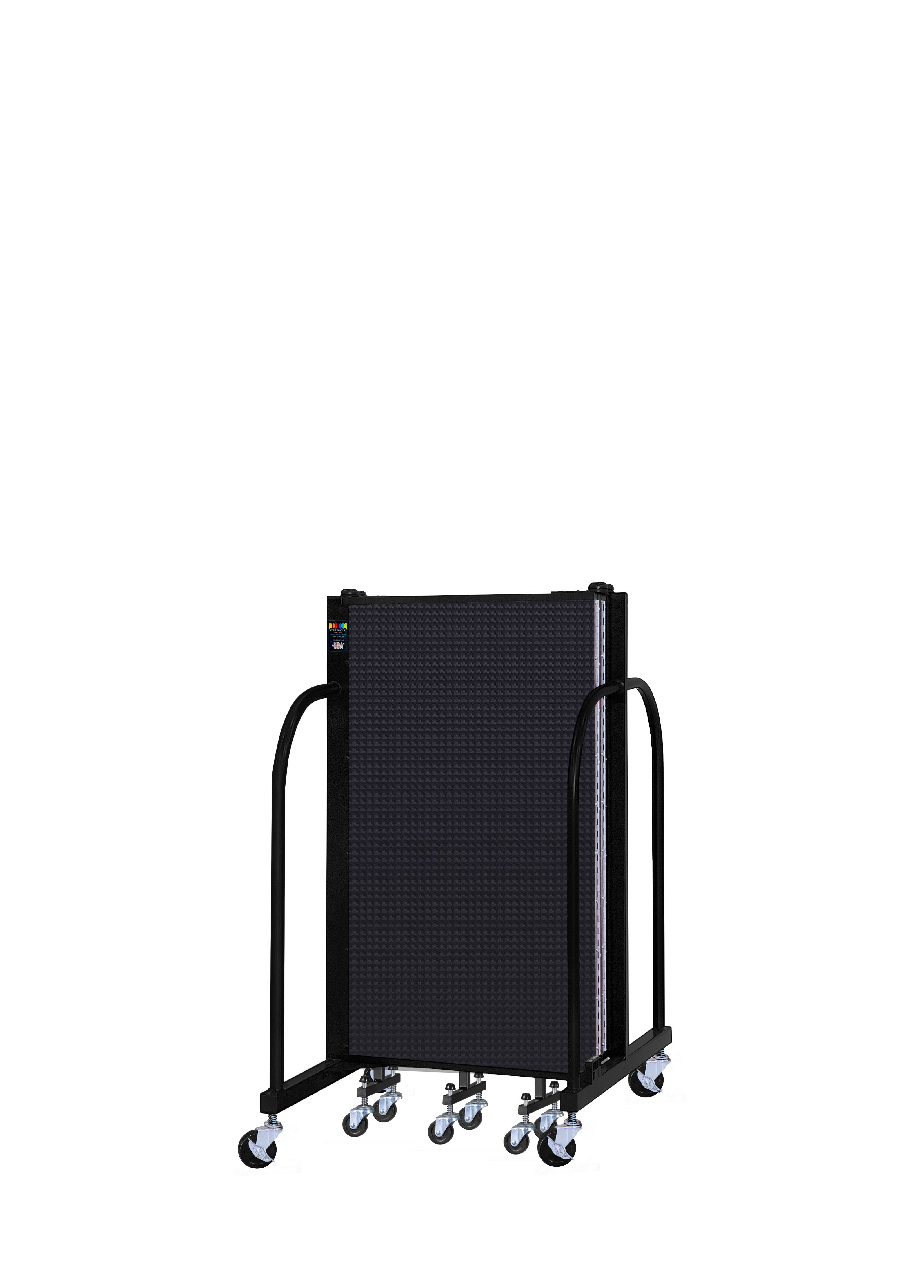 Signature Room Divider - 4'H x 9' 5"L - 5 Panel, Black, Fabric