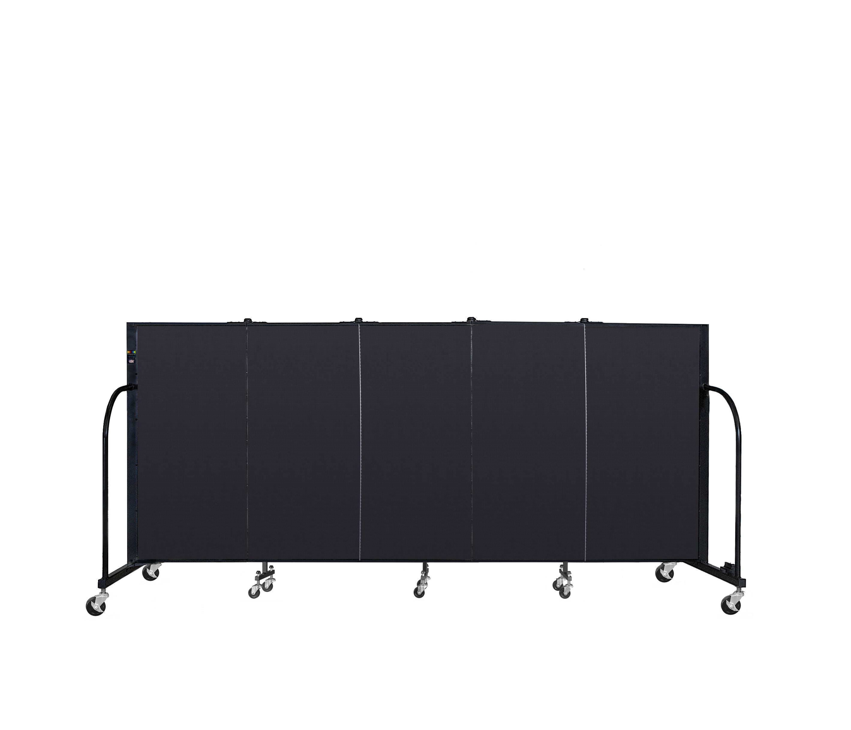 Signature Room Divider - 4'H x 9' 5"L - 5 Panel, Black, Fabric