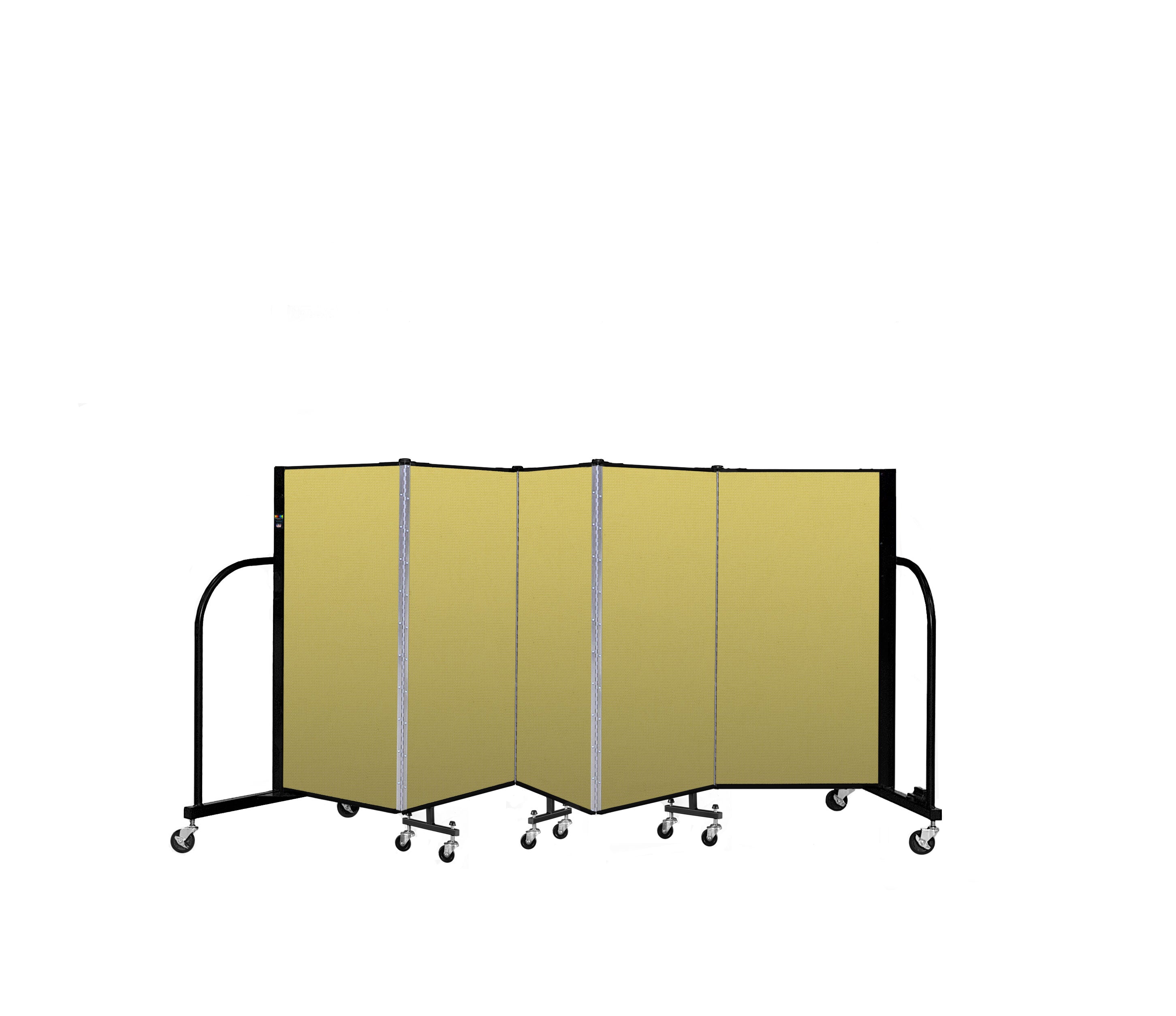 Signature Room Divider - 4'H x 9' 5"L - 5 Panel, Primary Yellow, Fabric
