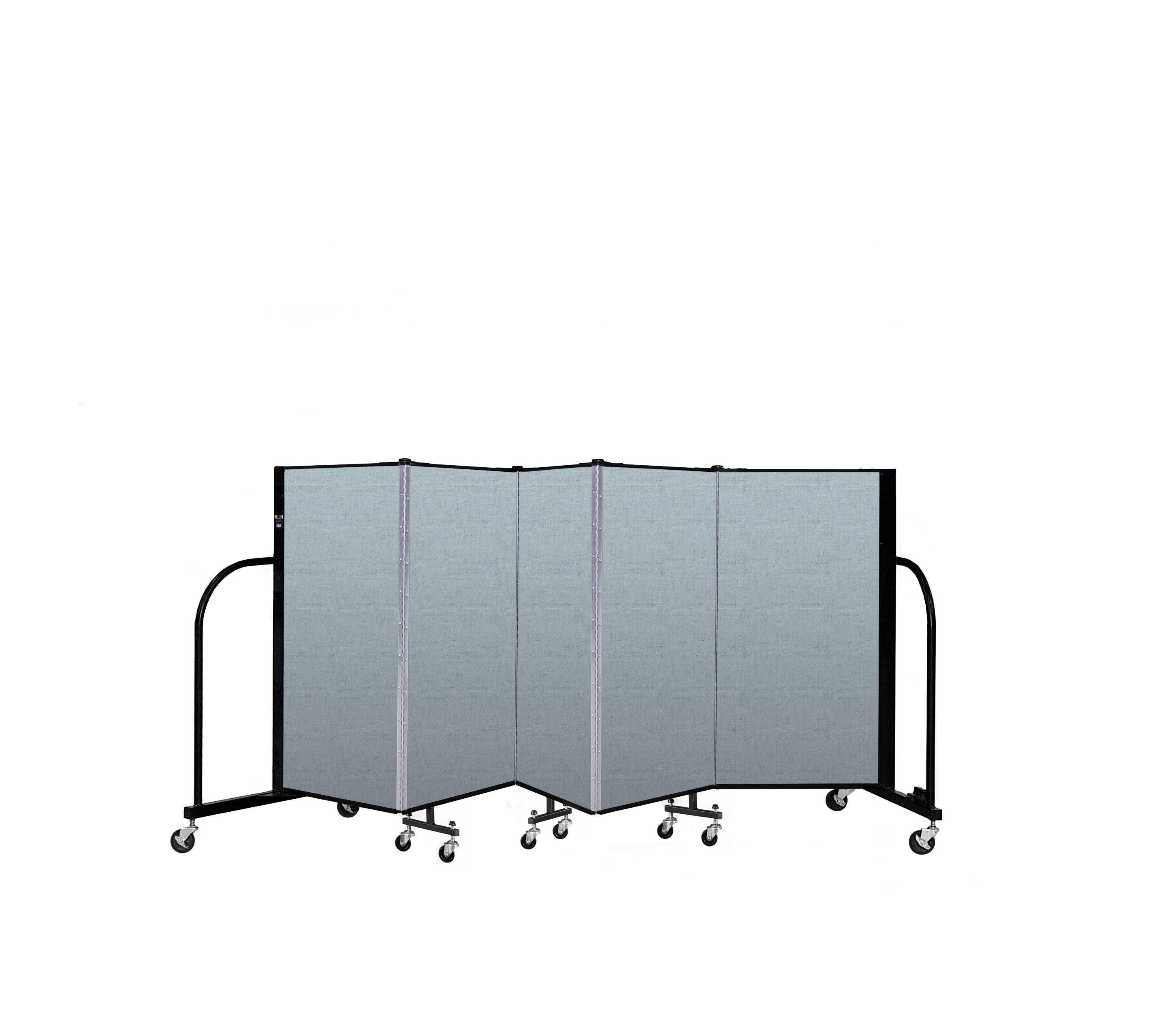 Signature Room Divider - 4'H x 9' 5"L - 5 Panel, Blue Tide, Vinyl