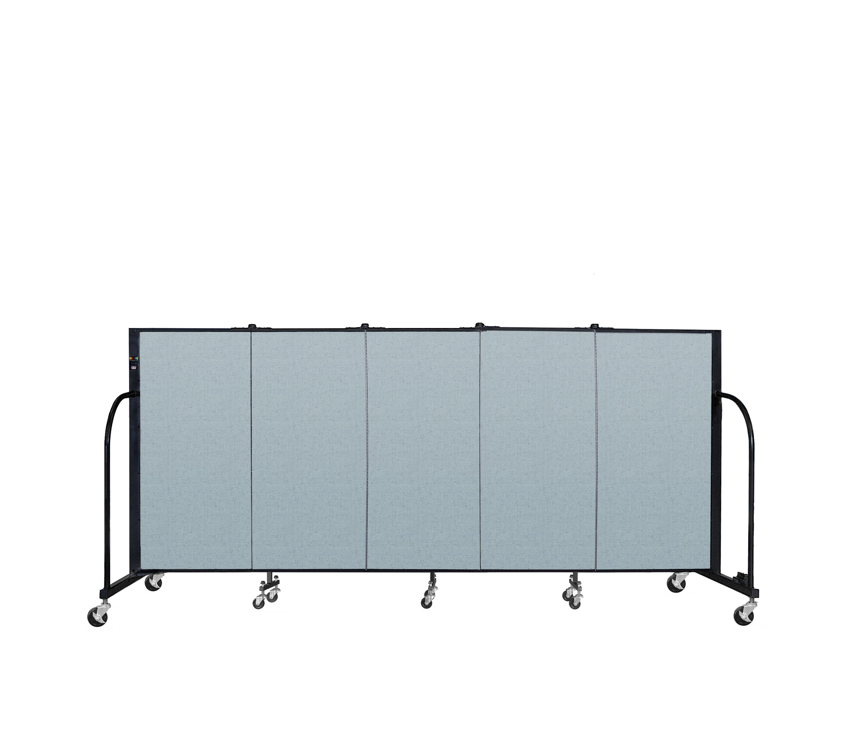 Signature Room Divider - 4'H x 9' 5"L - 5 Panel, Blue Tide, Vinyl