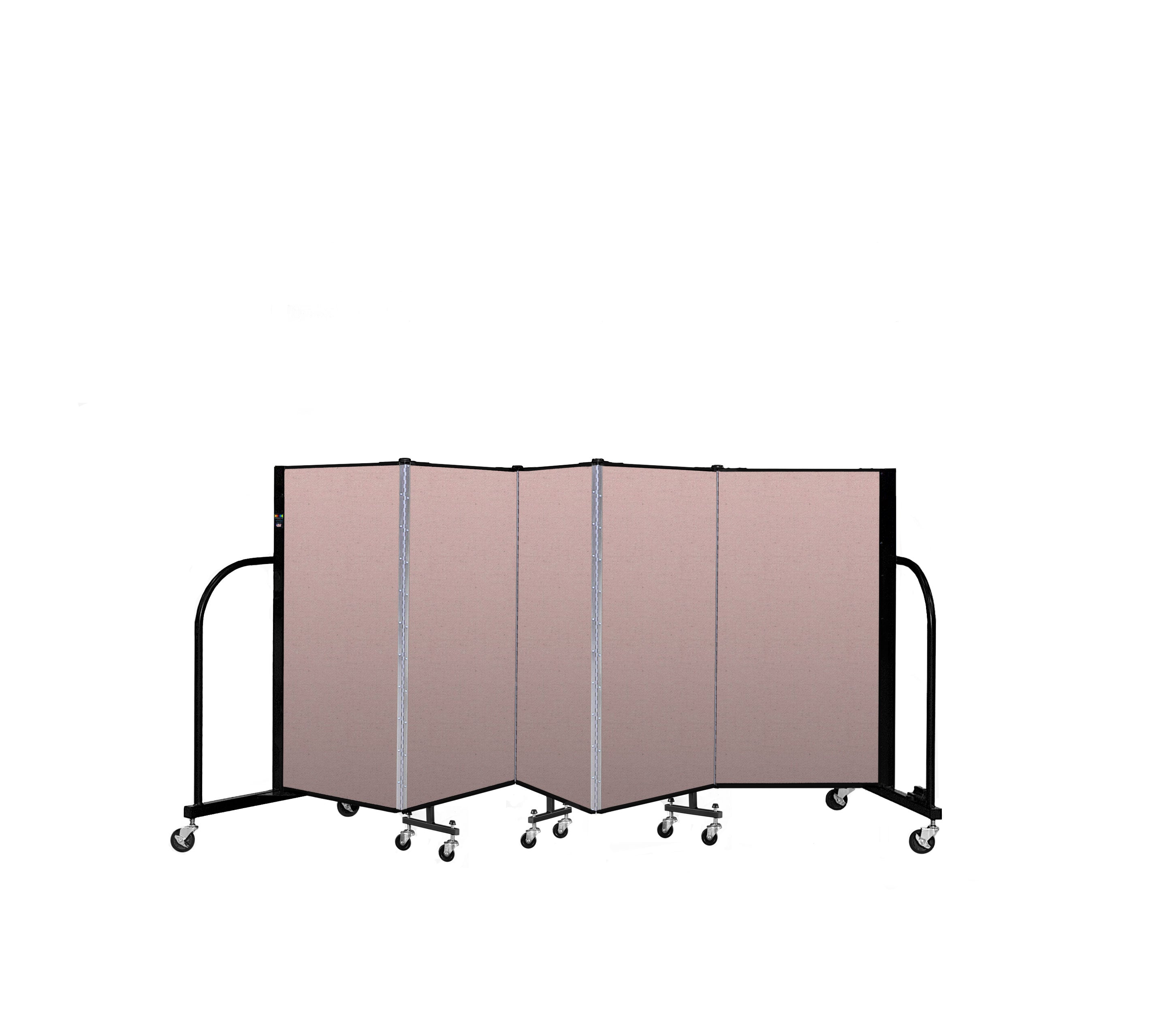 Signature Room Divider - 4'H x 9' 5"L - 5 Panel, Rasberry, Vinyl
