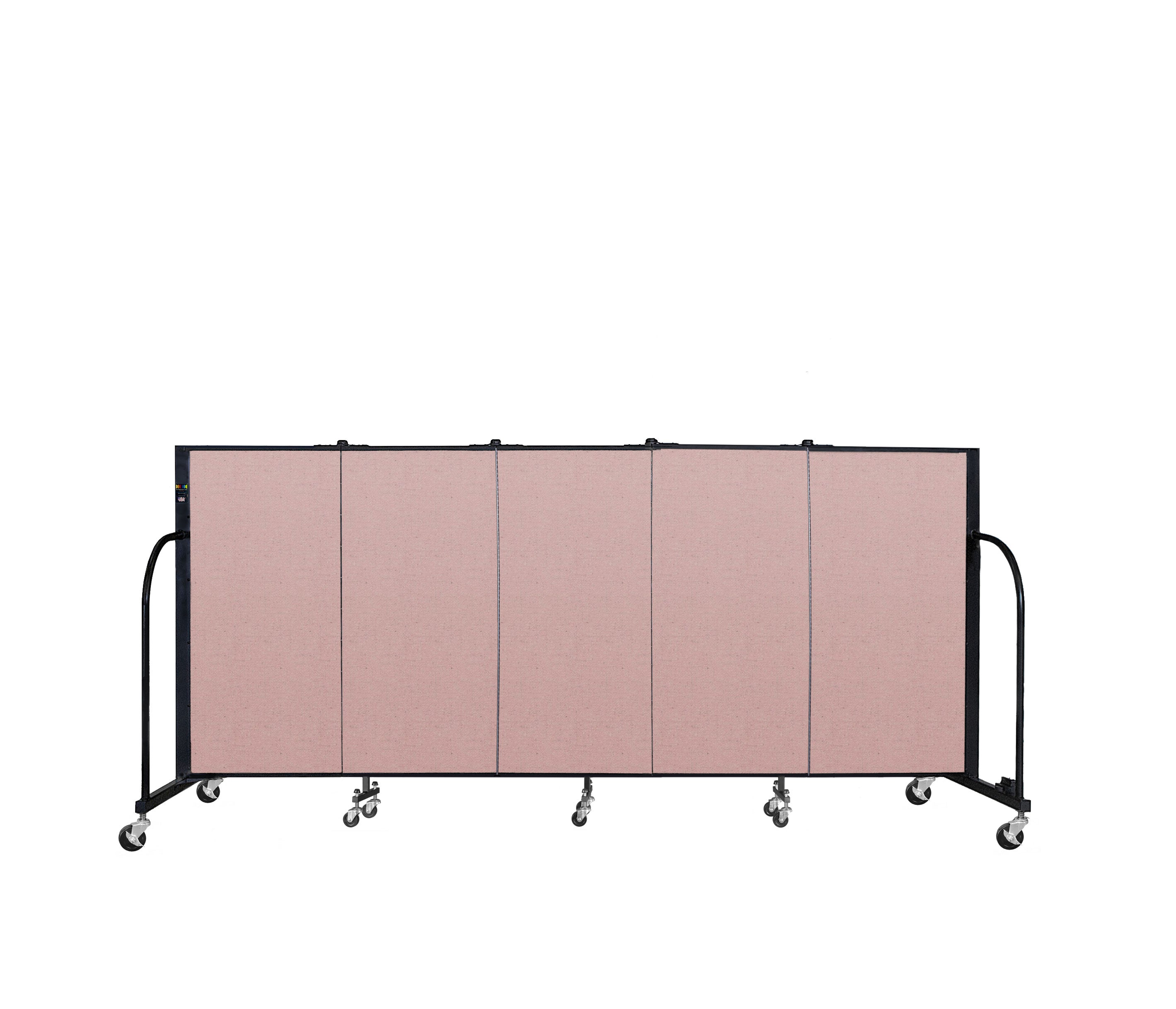 Signature Room Divider - 4'H x 9' 5"L - 5 Panel, Rasberry, Vinyl