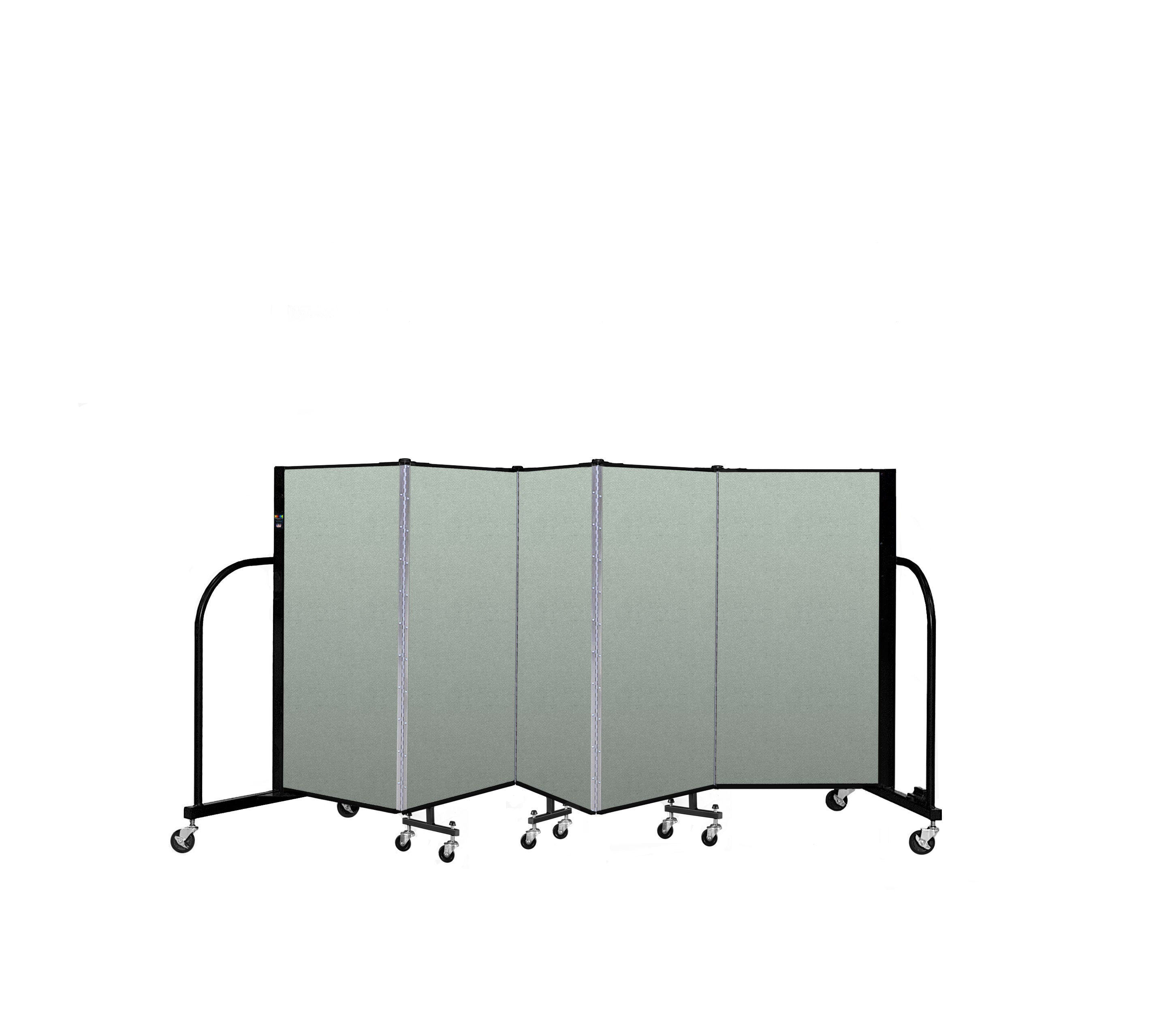 Signature Room Divider - 4'H x 9' 5"L - 5 Panel, Mint, Vinyl