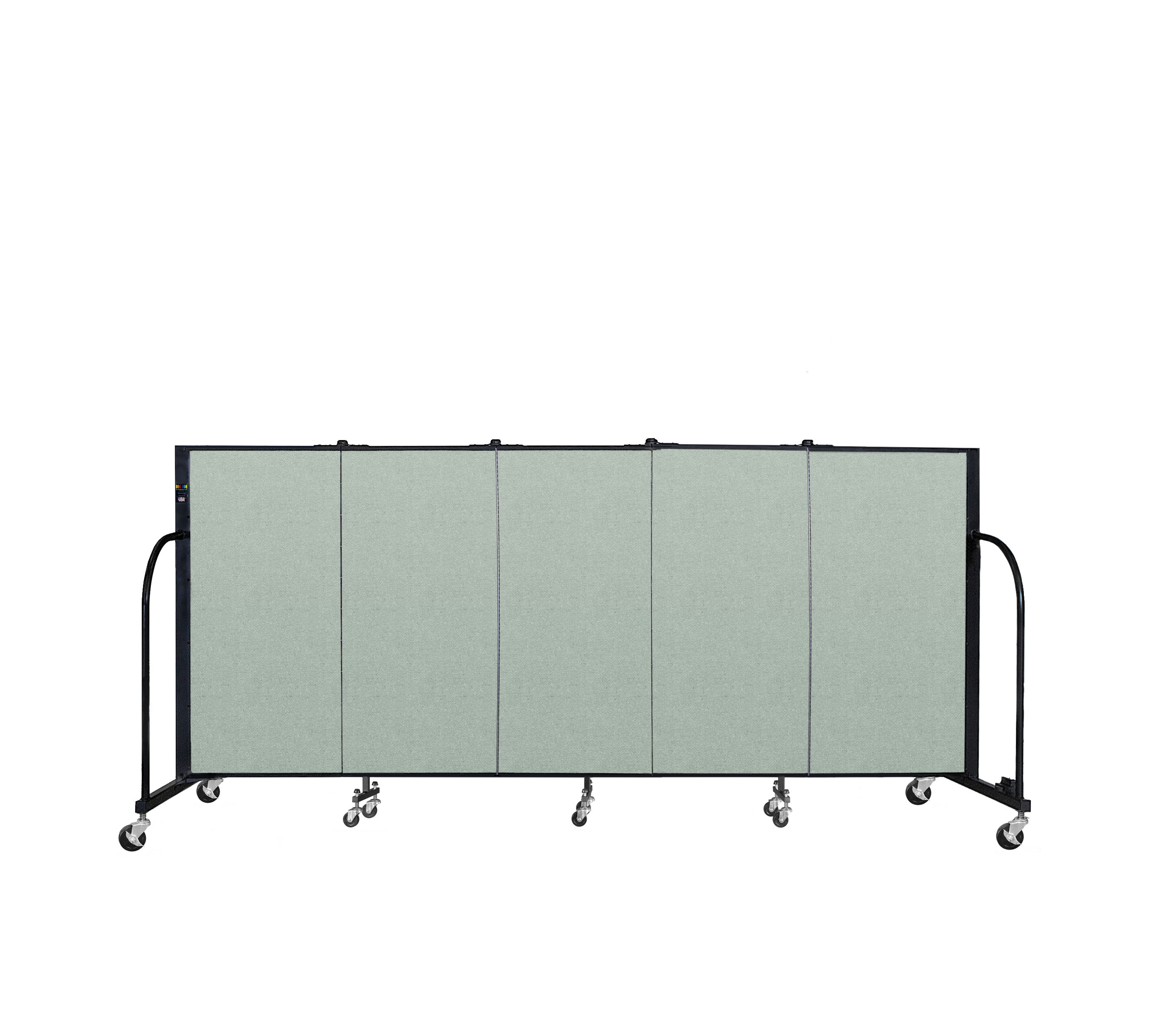 Signature Room Divider - 4'H x 9' 5"L - 5 Panel, Mint, Vinyl