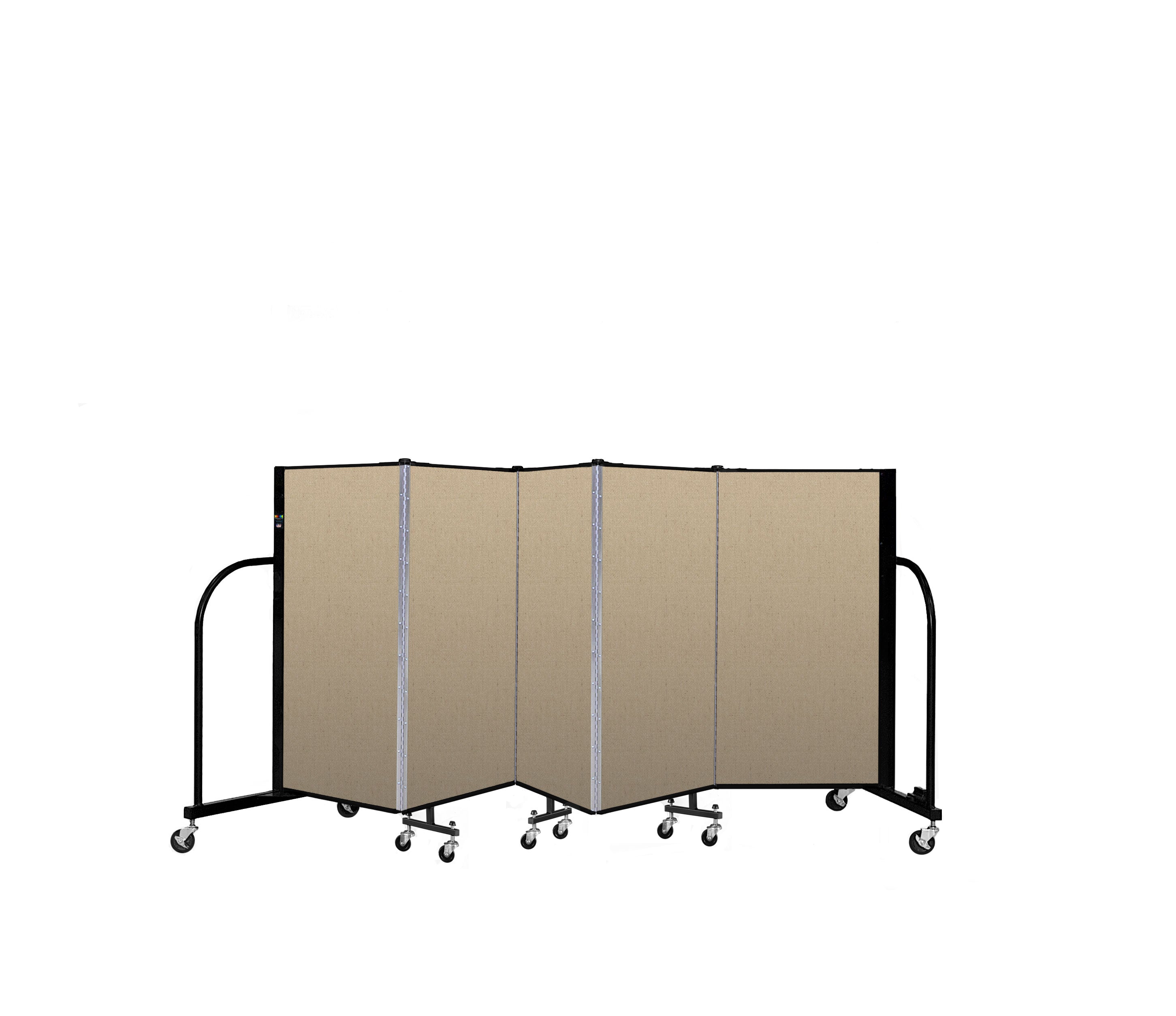 Signature Room Divider - 4'H x 9' 5"L - 5 Panel, Sandalwood, Vinyl