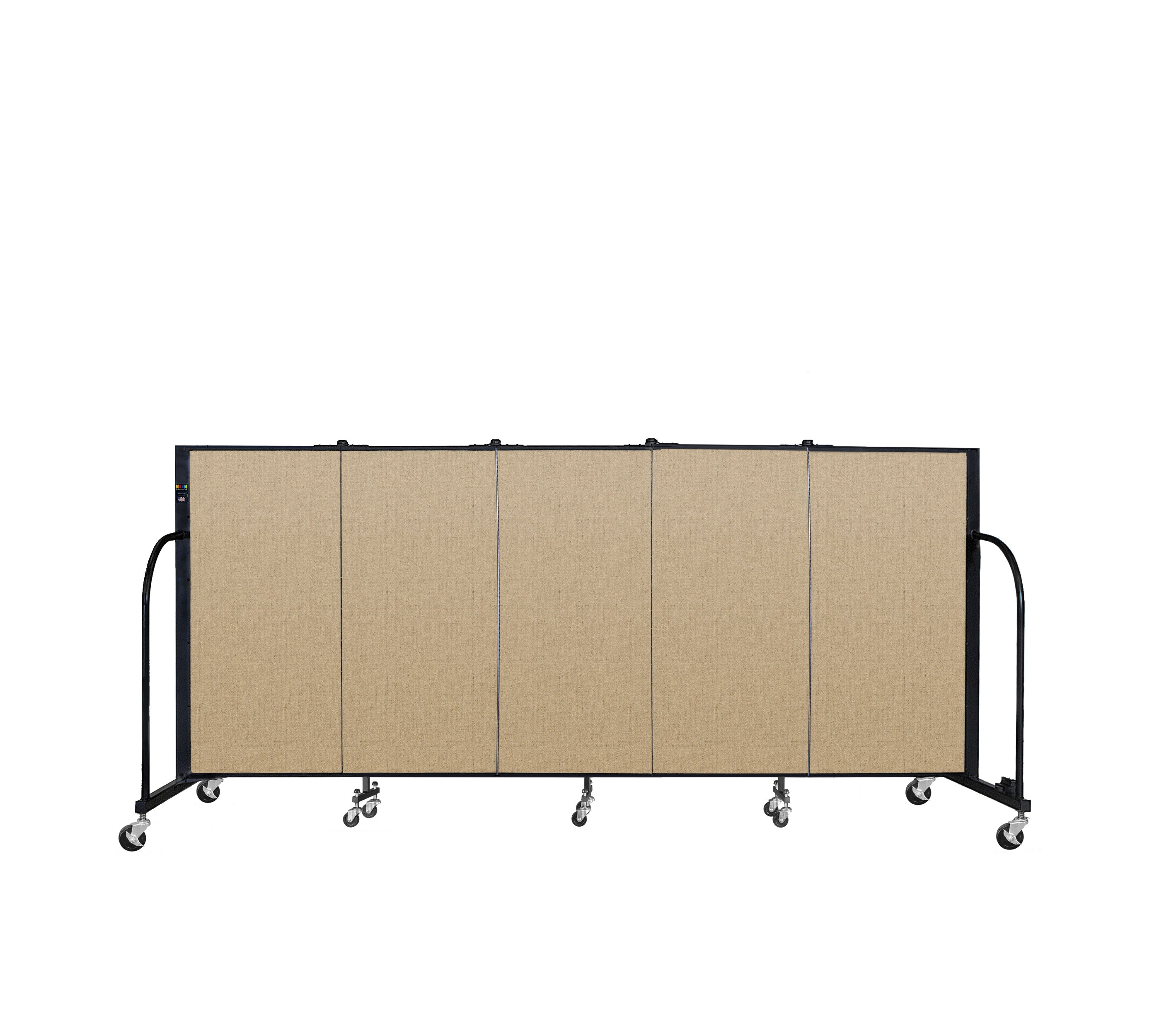 Signature Room Divider - 4'H x 9' 5"L - 5 Panel, Sandalwood, Vinyl