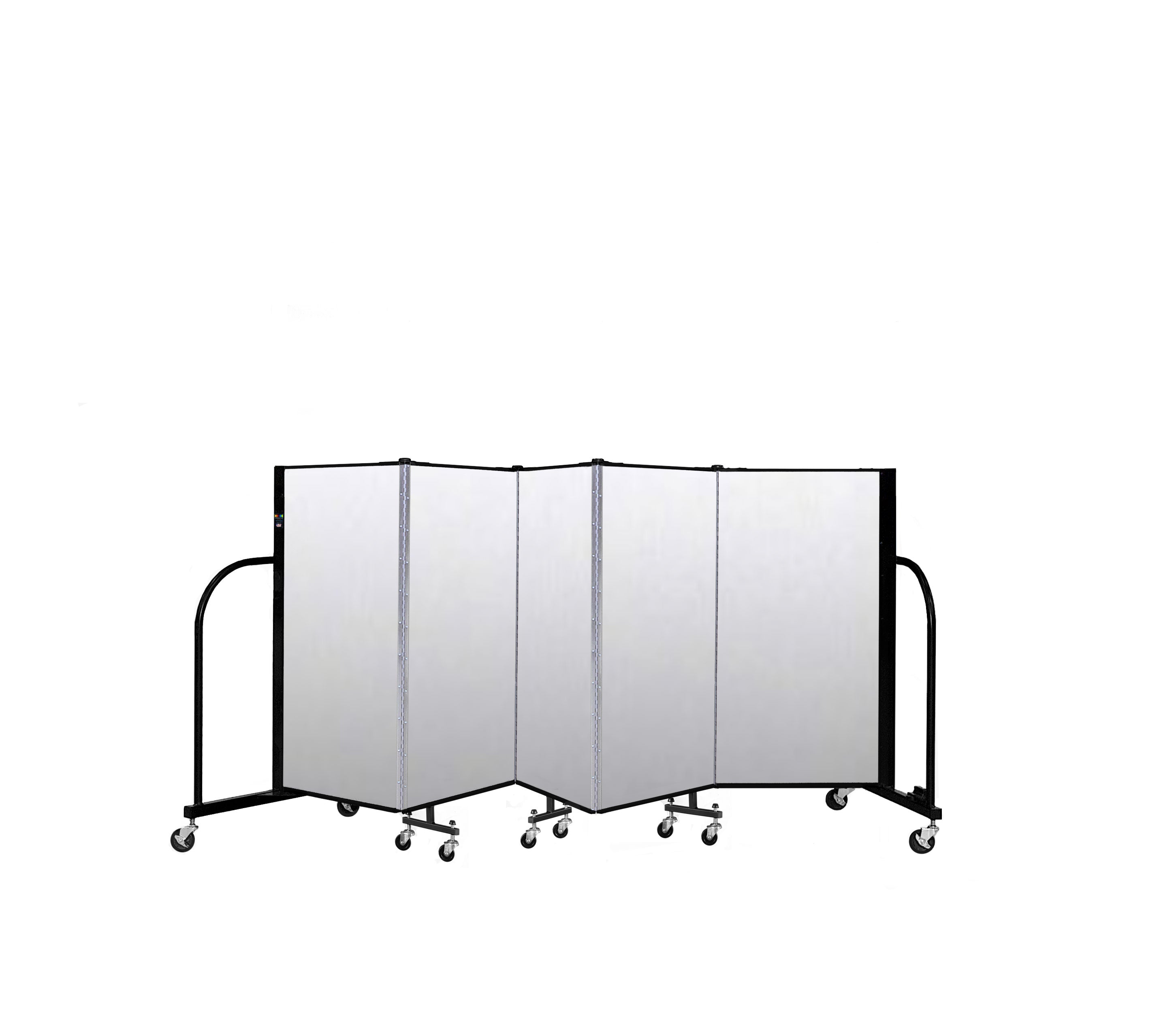 Signature Room Divider - 4'H x 9' 5"L - 5 Panel, Ice, Vinyl
