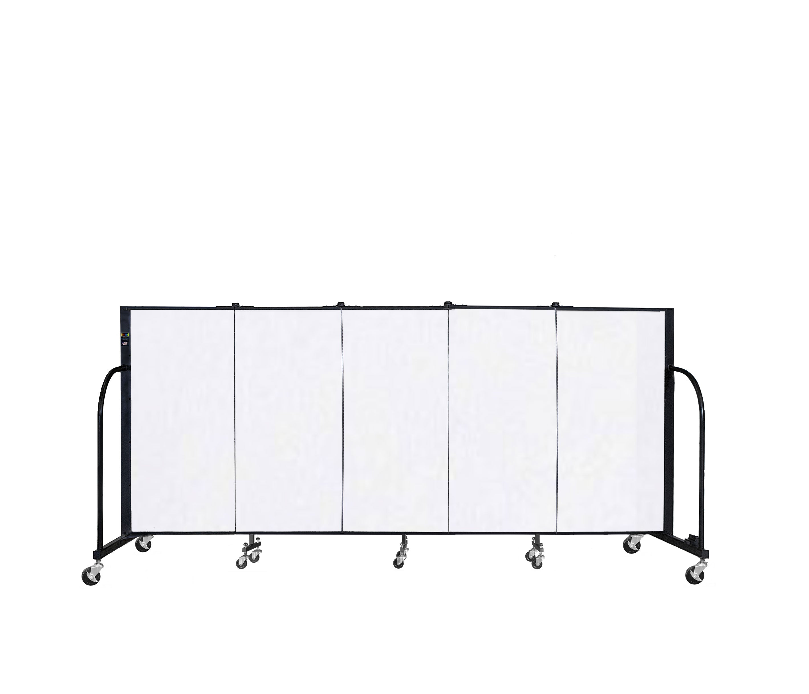 Signature Room Divider - 4'H x 9' 5"L - 5 Panel, Ice, Vinyl