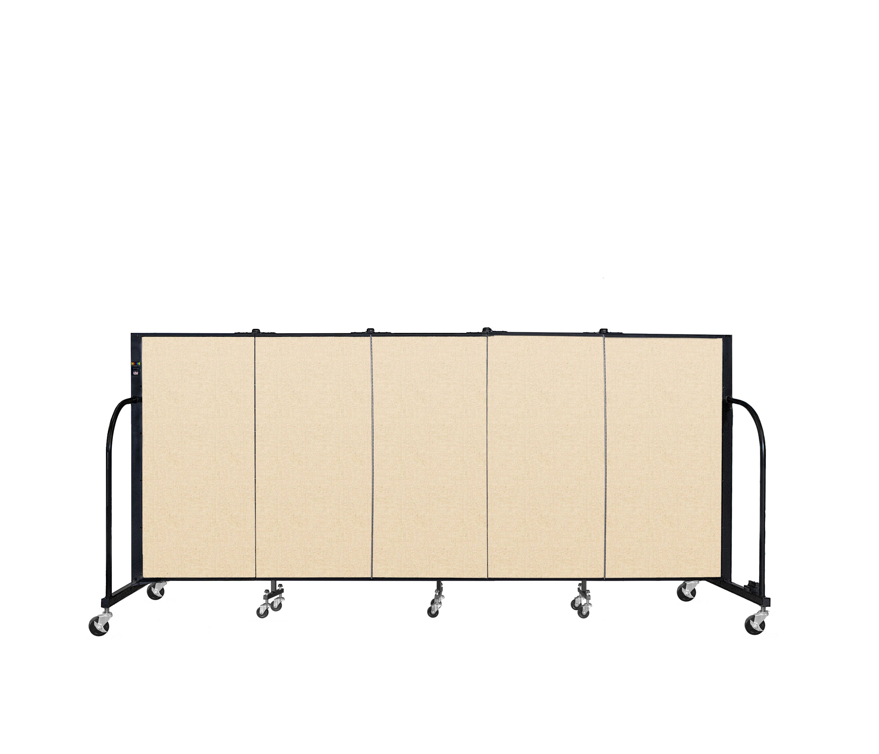 Signature Room Divider - 4'H x 9' 5"L - 5 Panel, Hazelnut, Vinyl