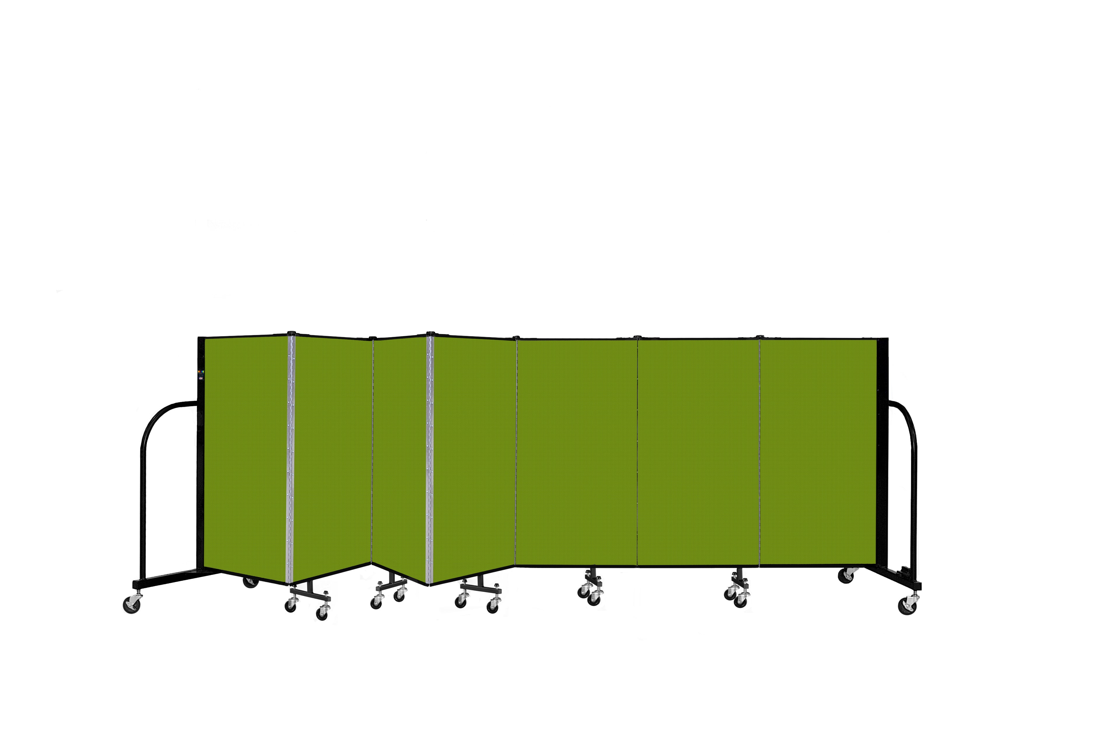 Signature Room Divider - 4'H x 13' 1"L - 7 Panel, Apple Green, Fabric