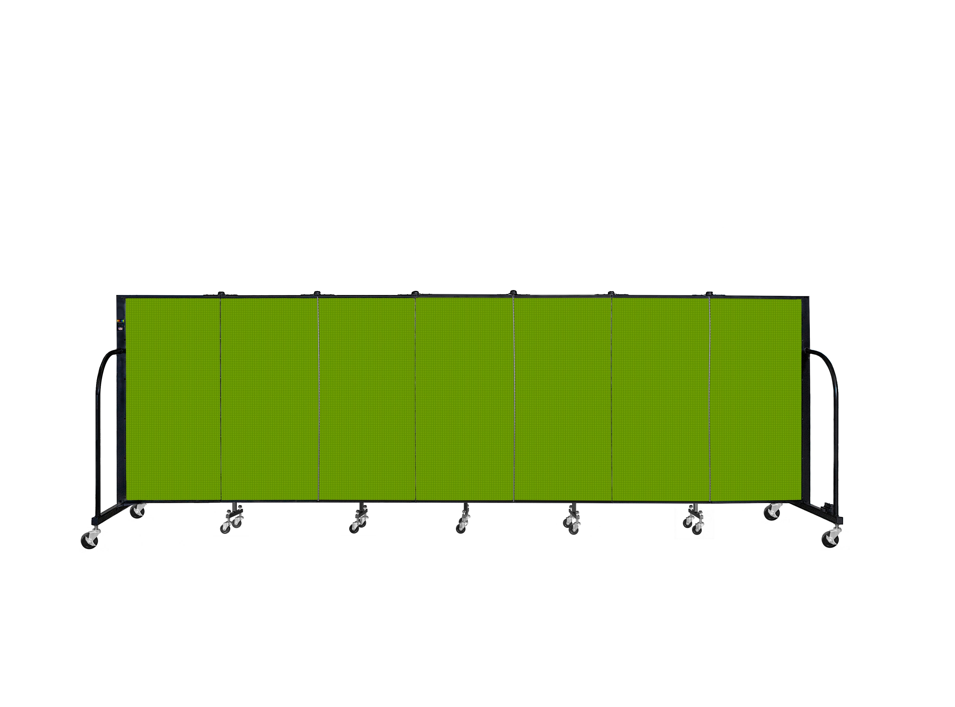 Signature Room Divider - 4'H x 13' 1"L - 7 Panel, Apple Green, Fabric