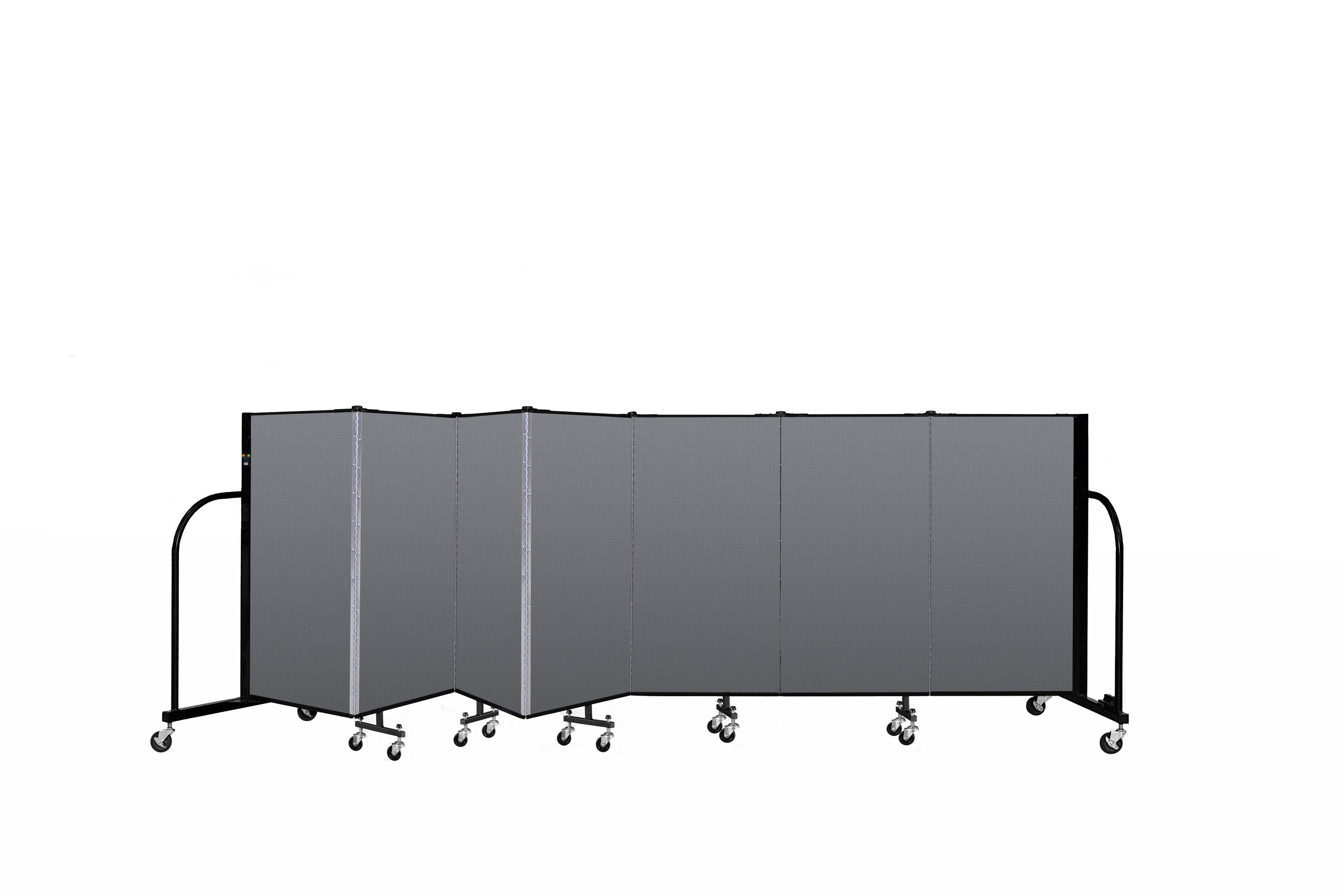 Signature Room Divider - 4'H x 13' 1"L - 7 Panel, Stone, Fabric
