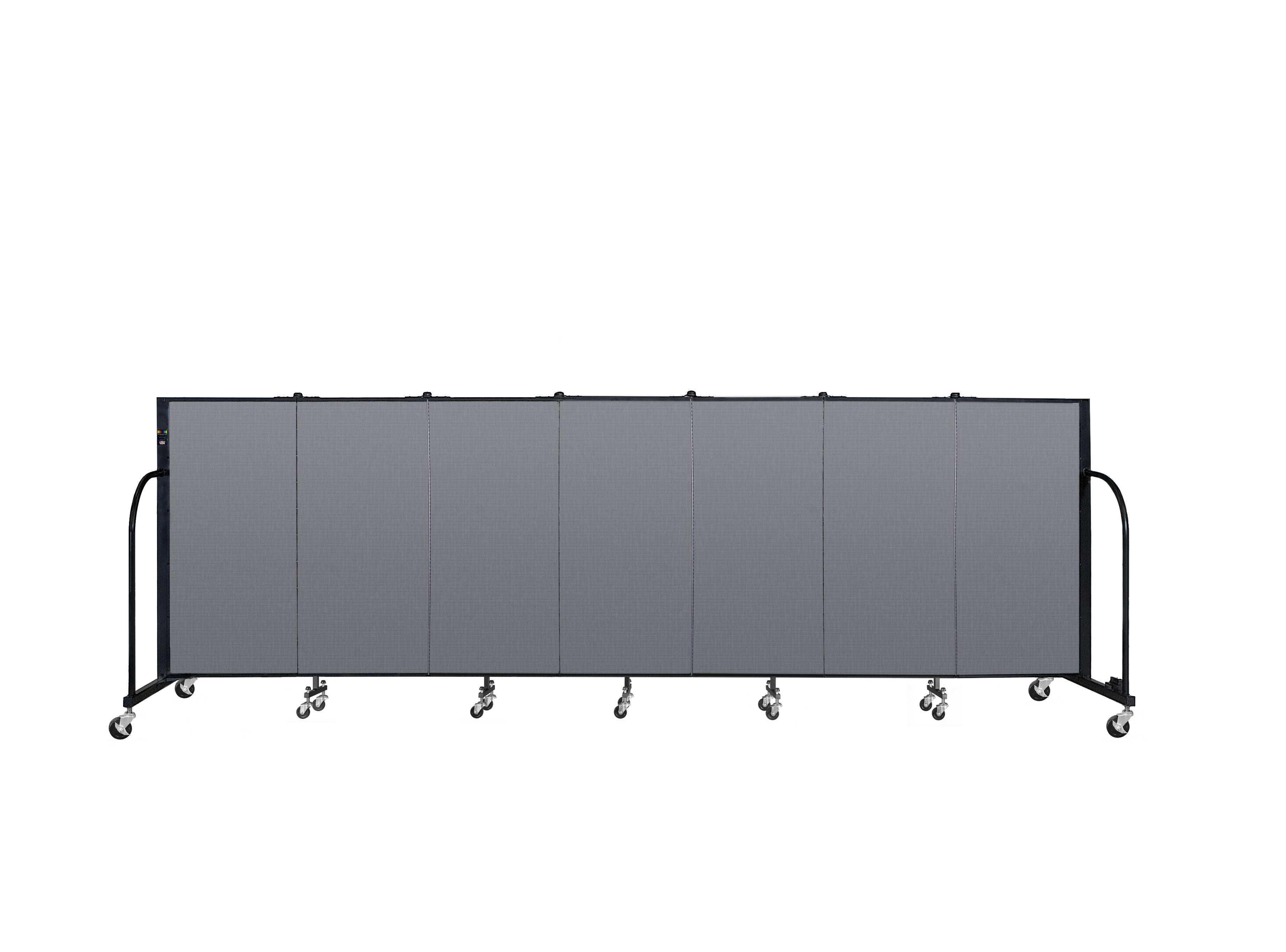 Signature Room Divider - 4'H x 13' 1"L - 7 Panel, Stone, Fabric