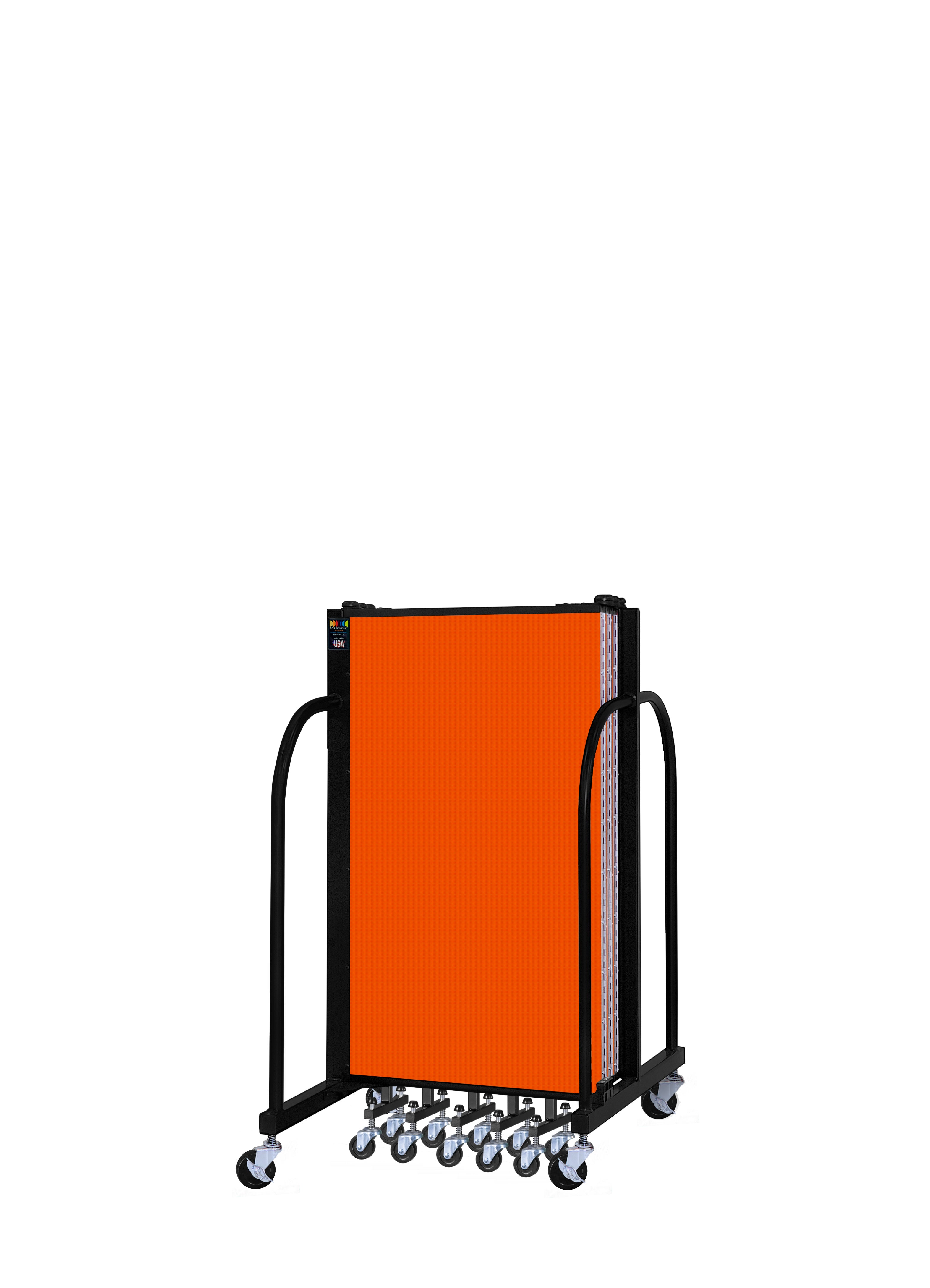 Signature Room Divider - 4'H x 13' 1"L - 7 Panel, Orange, Fabric