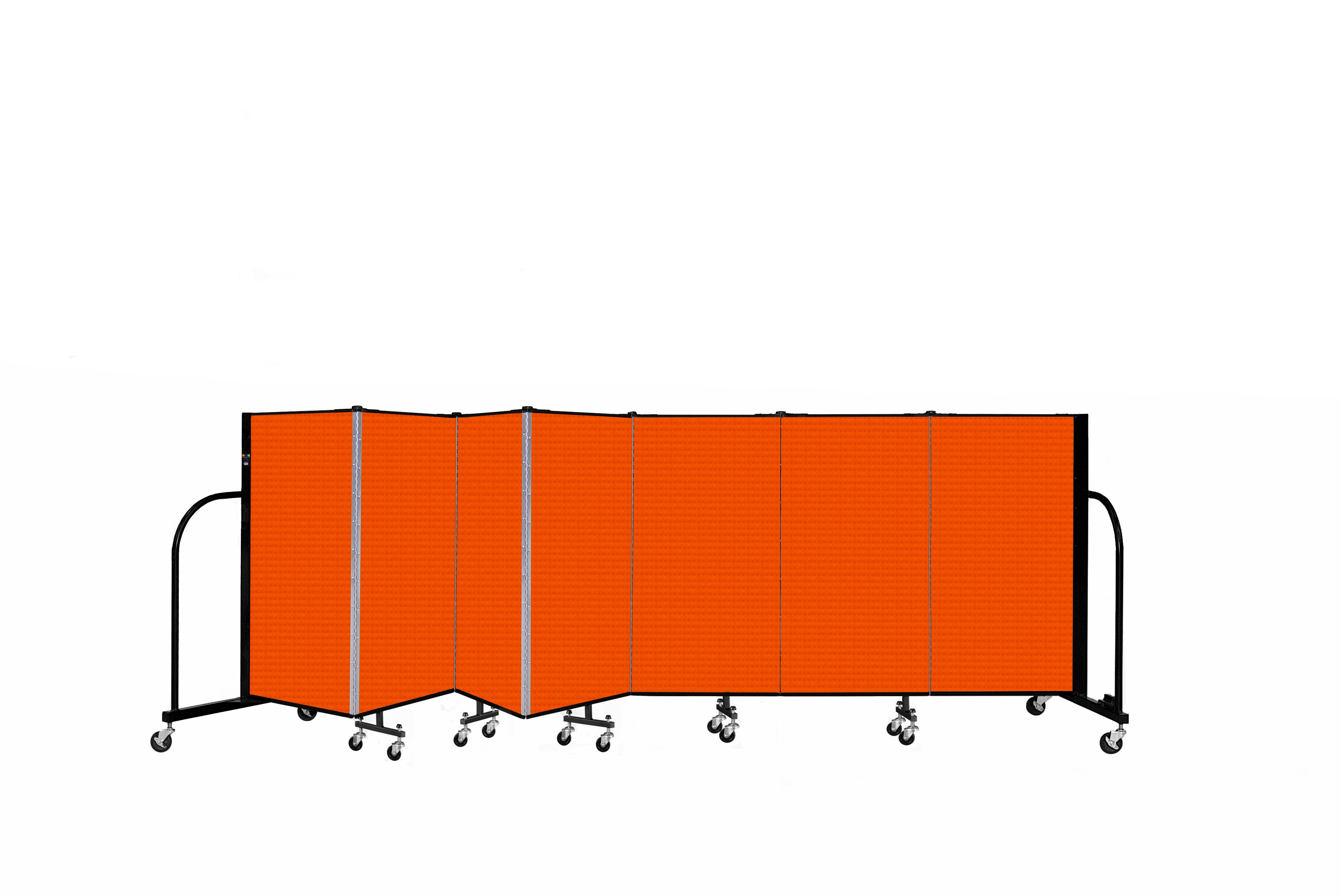 Signature Room Divider - 4'H x 13' 1"L - 7 Panel, Orange, Fabric