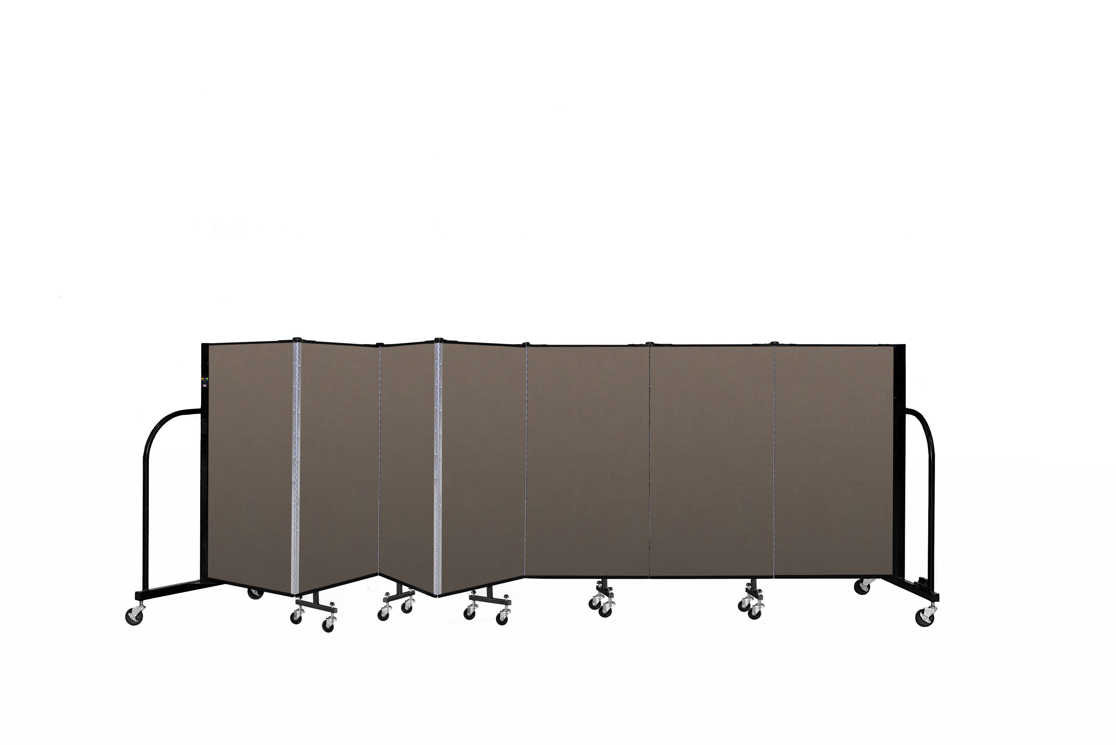 Signature Room Divider - 4'H x 13' 1"L - 7 Panel, Walnut, Fabric