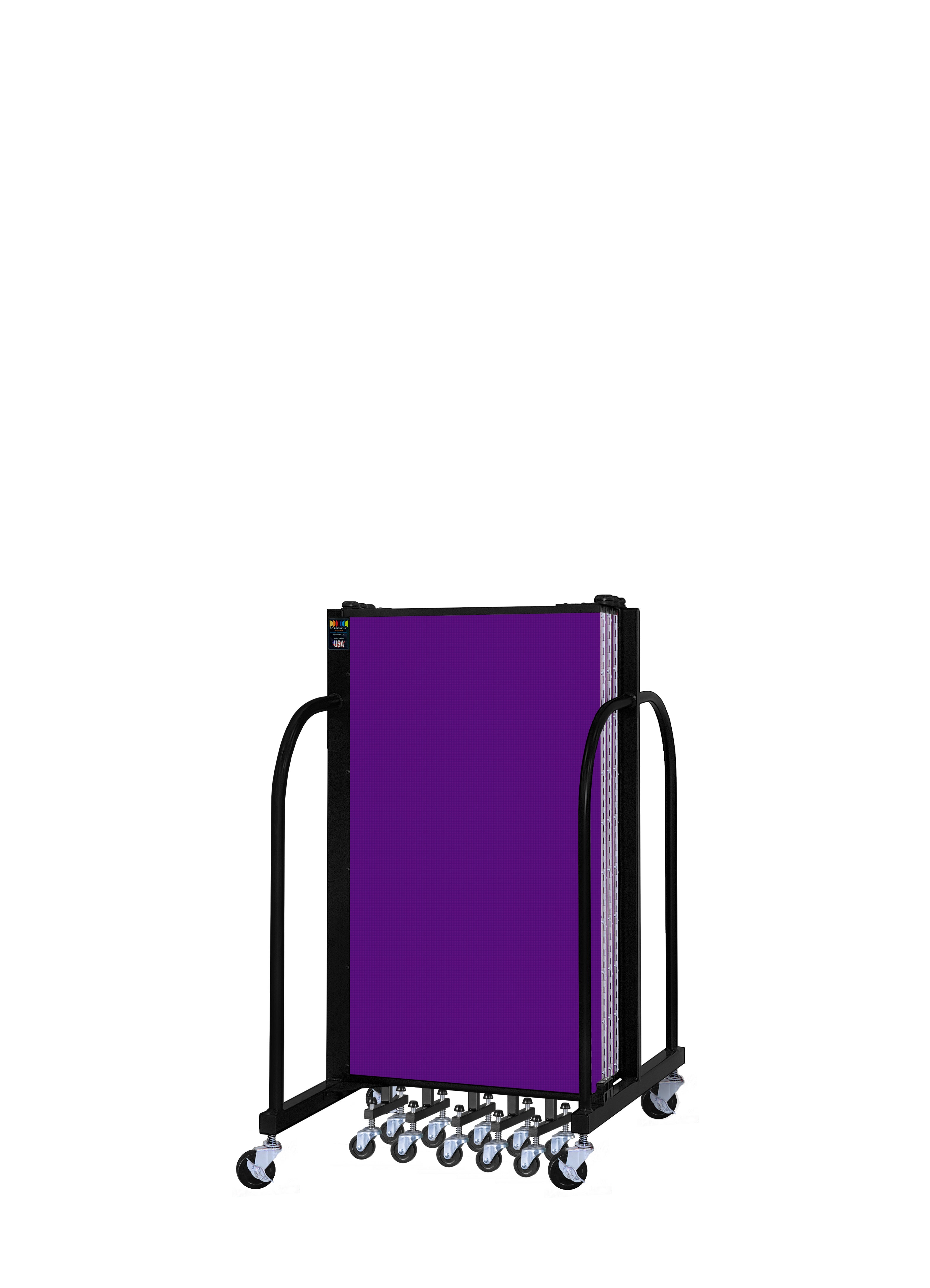 Signature Room Divider - 4'H x 13' 1"L - 7 Panel, Purple, Fabric