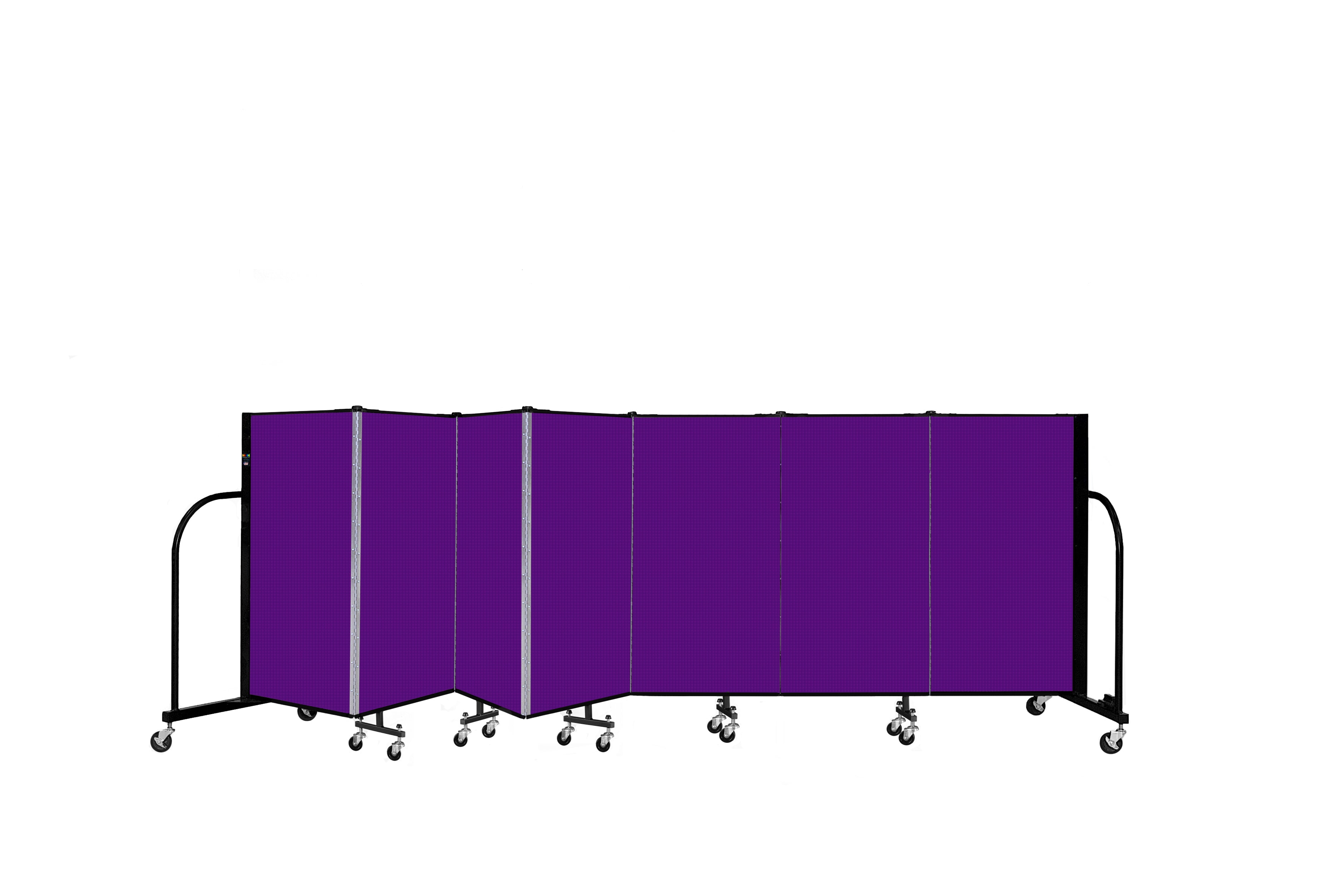Signature Room Divider - 4'H x 13' 1"L - 7 Panel, Purple, Fabric
