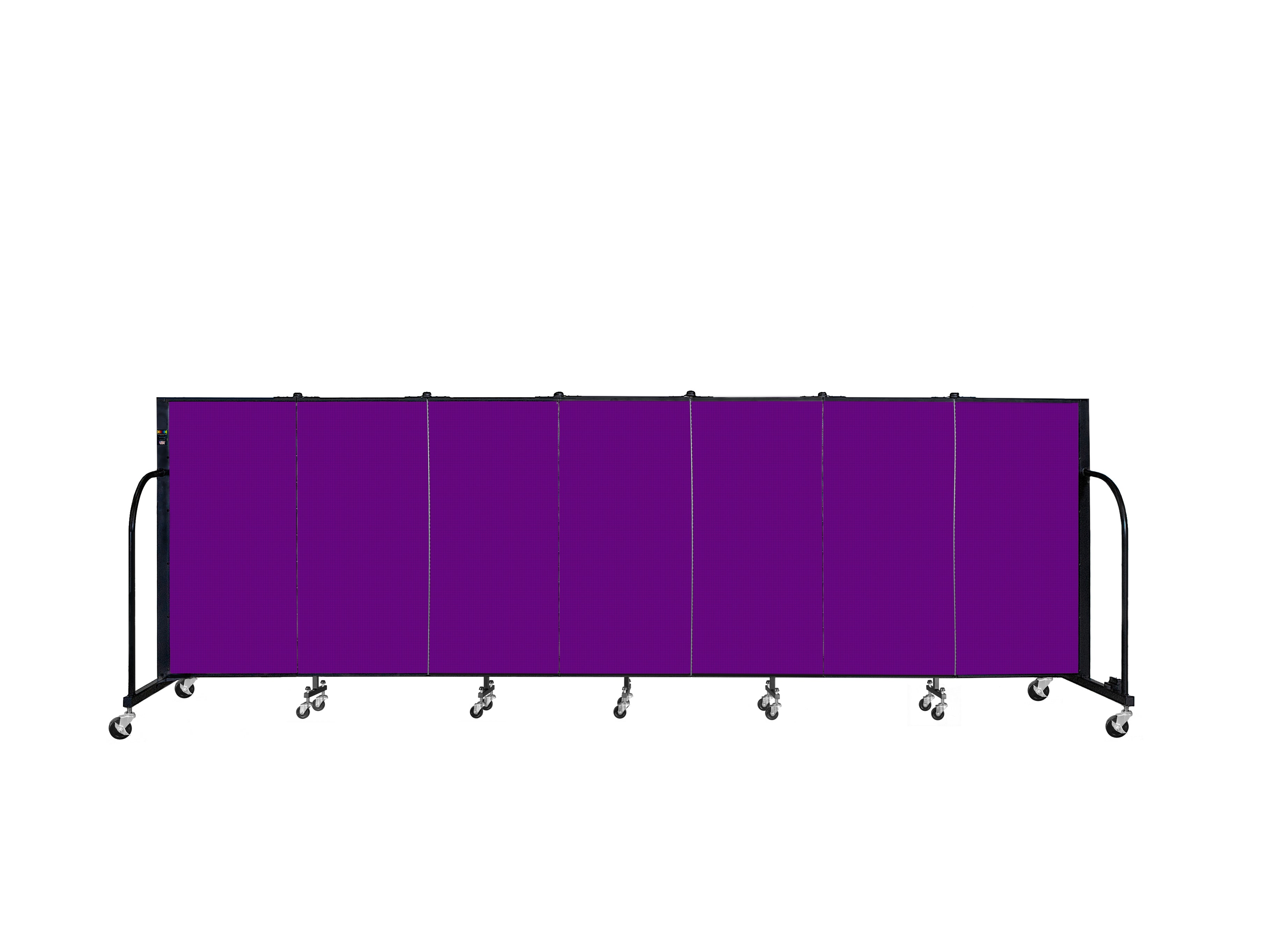 Signature Room Divider - 4'H x 13' 1"L - 7 Panel, Purple, Fabric