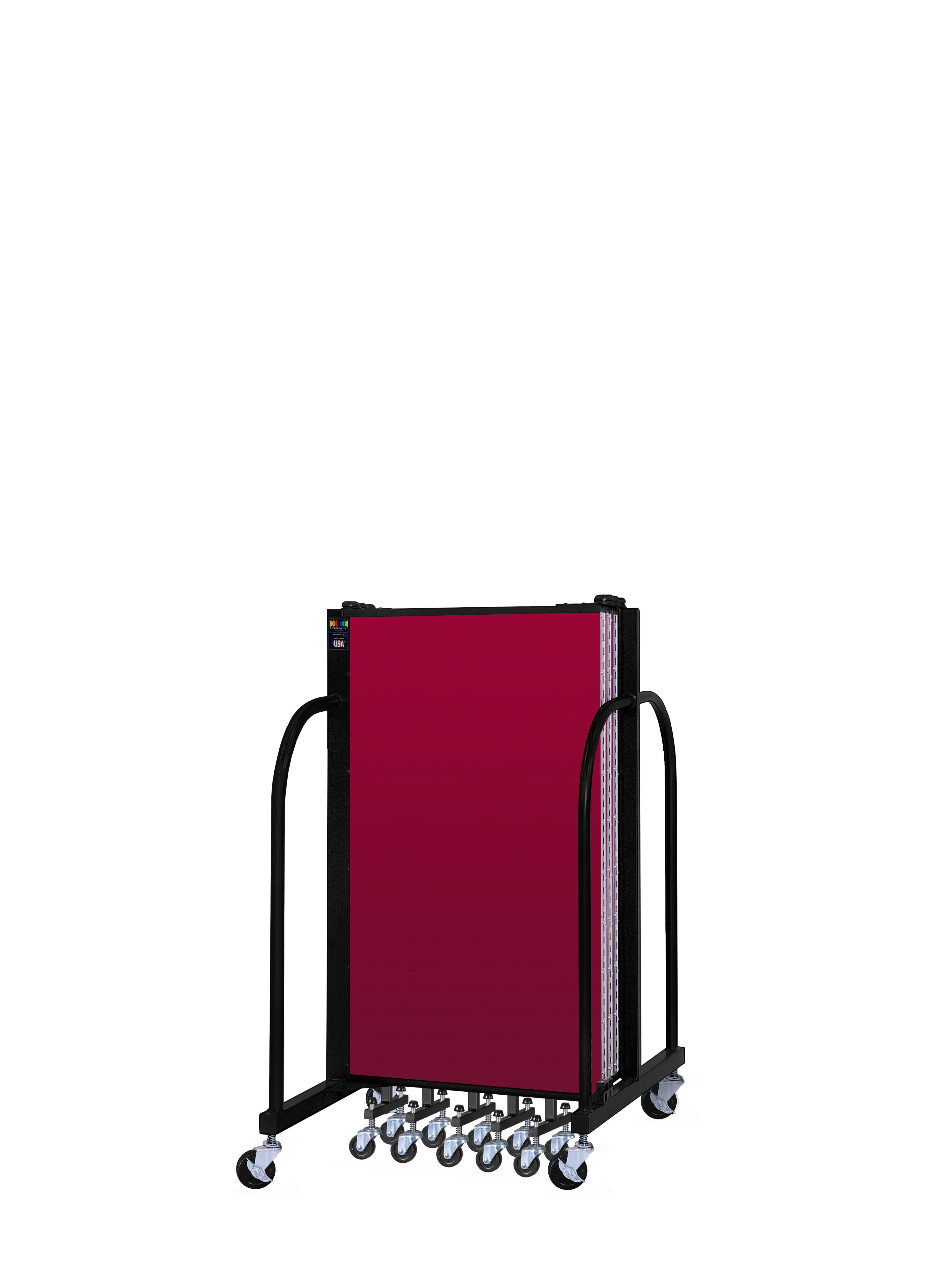 Signature Room Divider - 4'H x 13' 1"L - 7 Panel, Primary Red, Fabric