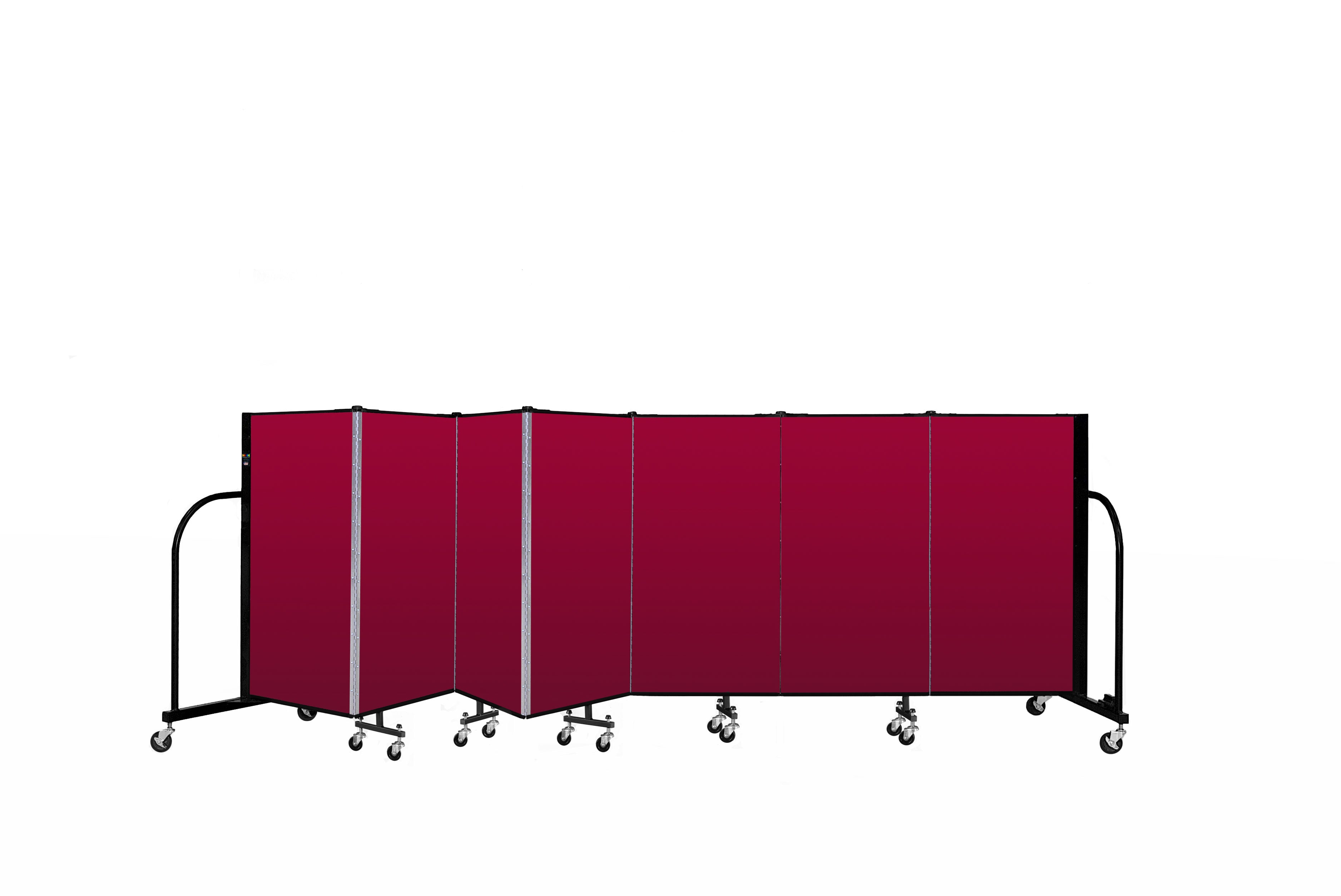 Signature Room Divider - 4'H x 13' 1"L - 7 Panel, Primary Red, Fabric