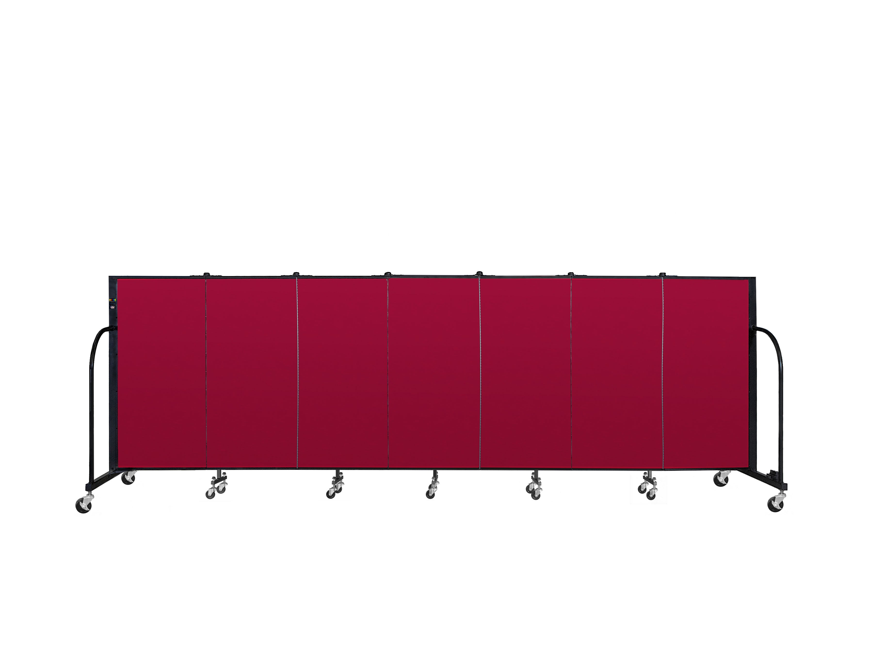 Signature Room Divider - 4'H x 13' 1"L - 7 Panel, Primary Red, Fabric