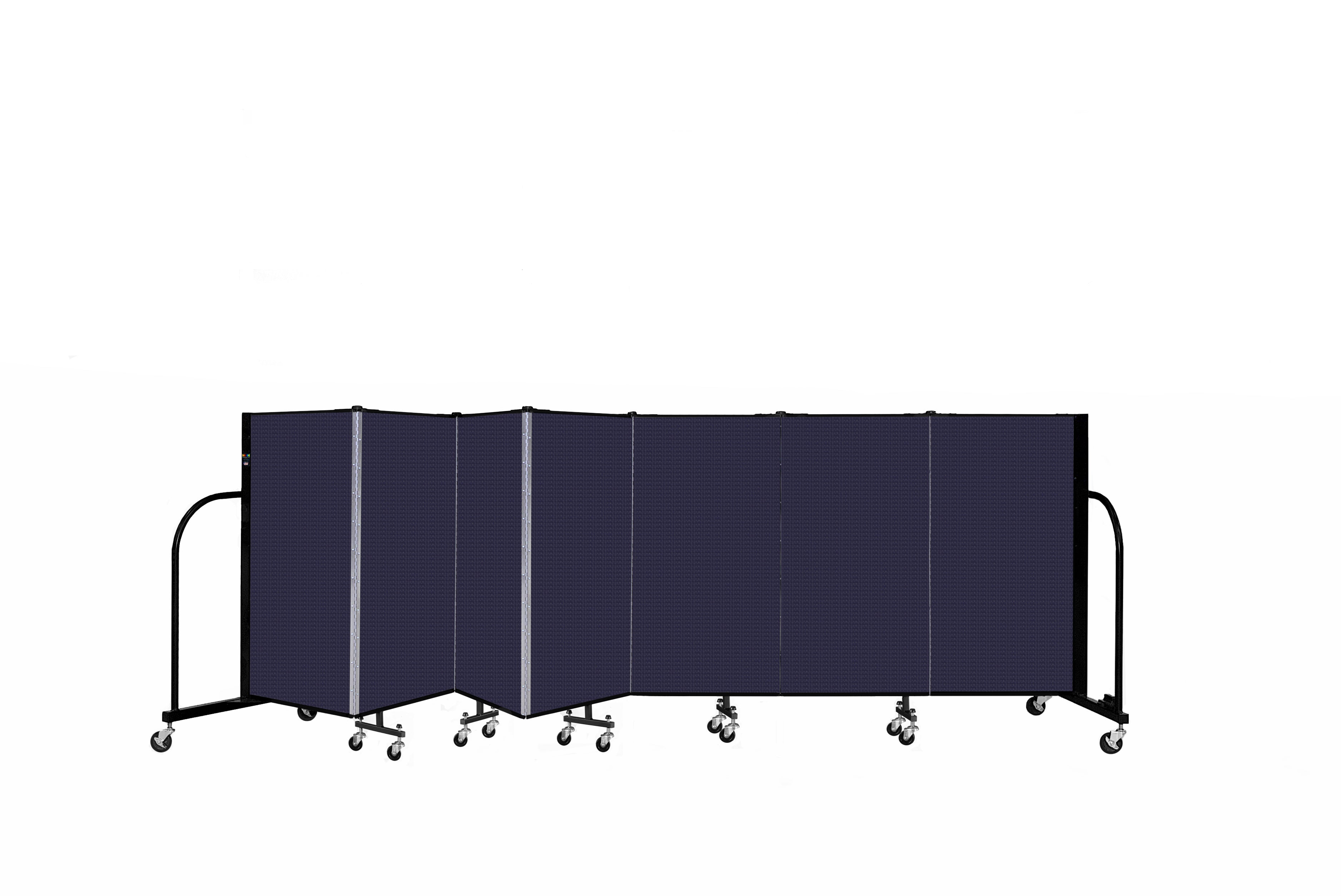 Signature Room Divider - 4'H x 13' 1"L - 7 Panel, Navy, Fabric