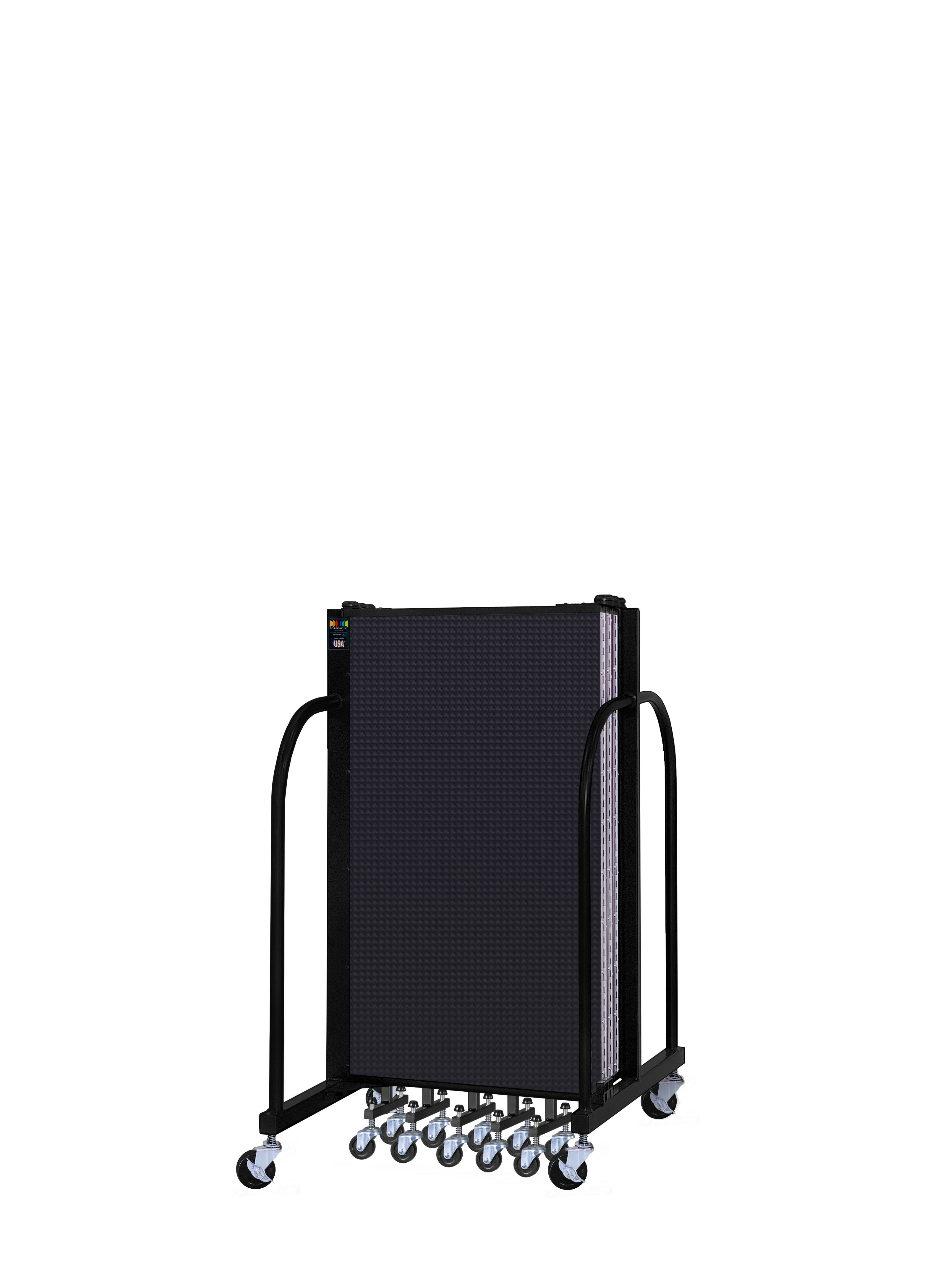 Signature Room Divider - 4'H x 13' 1"L - 7 Panel, Black, Fabric