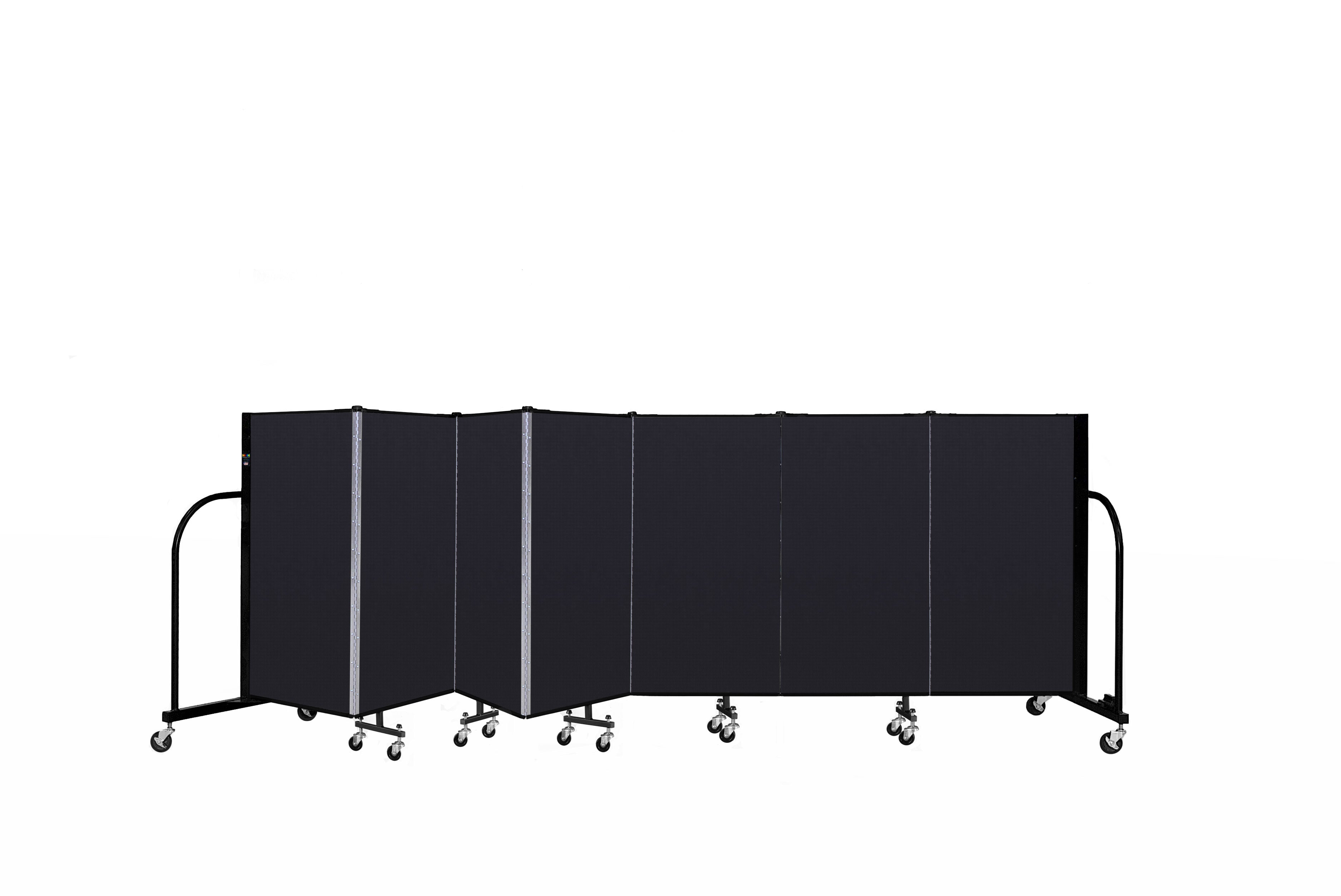Signature Room Divider - 4'H x 13' 1"L - 7 Panel, Black, Fabric