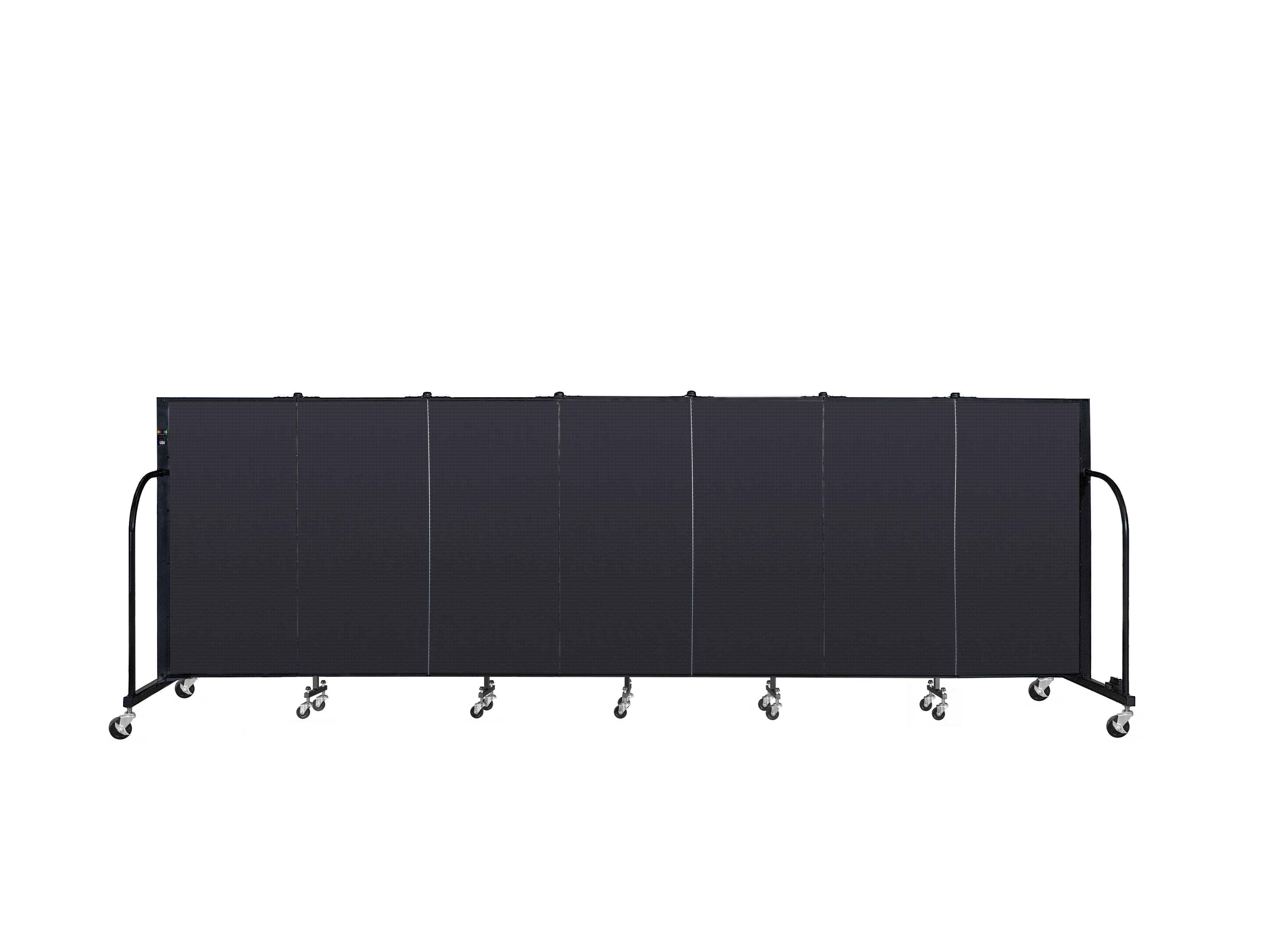 Signature Room Divider - 4'H x 13' 1"L - 7 Panel, Black, Fabric