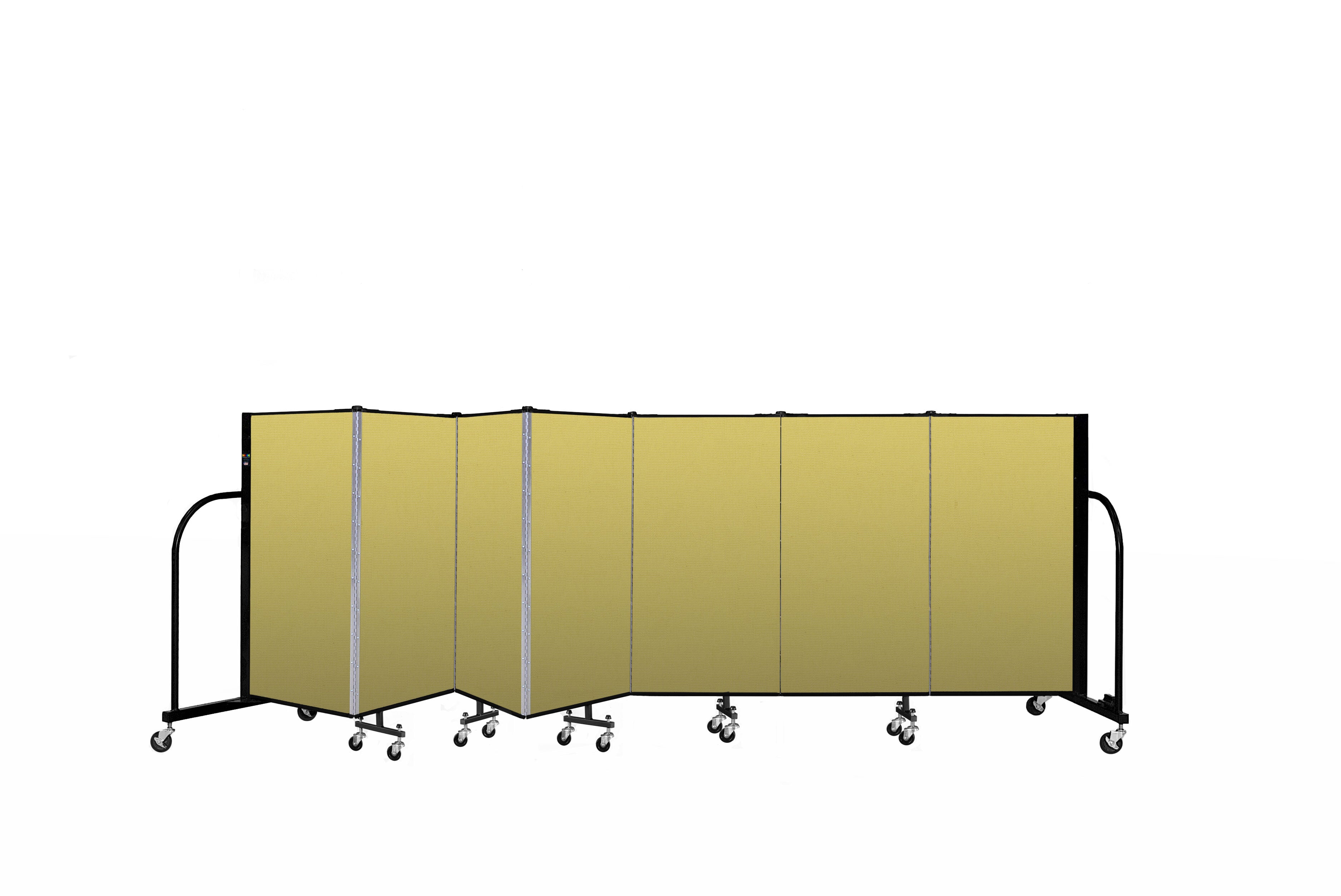 Signature Room Divider - 4'H x 13' 1"L - 7 Panel, Primary Yellow, Fabric