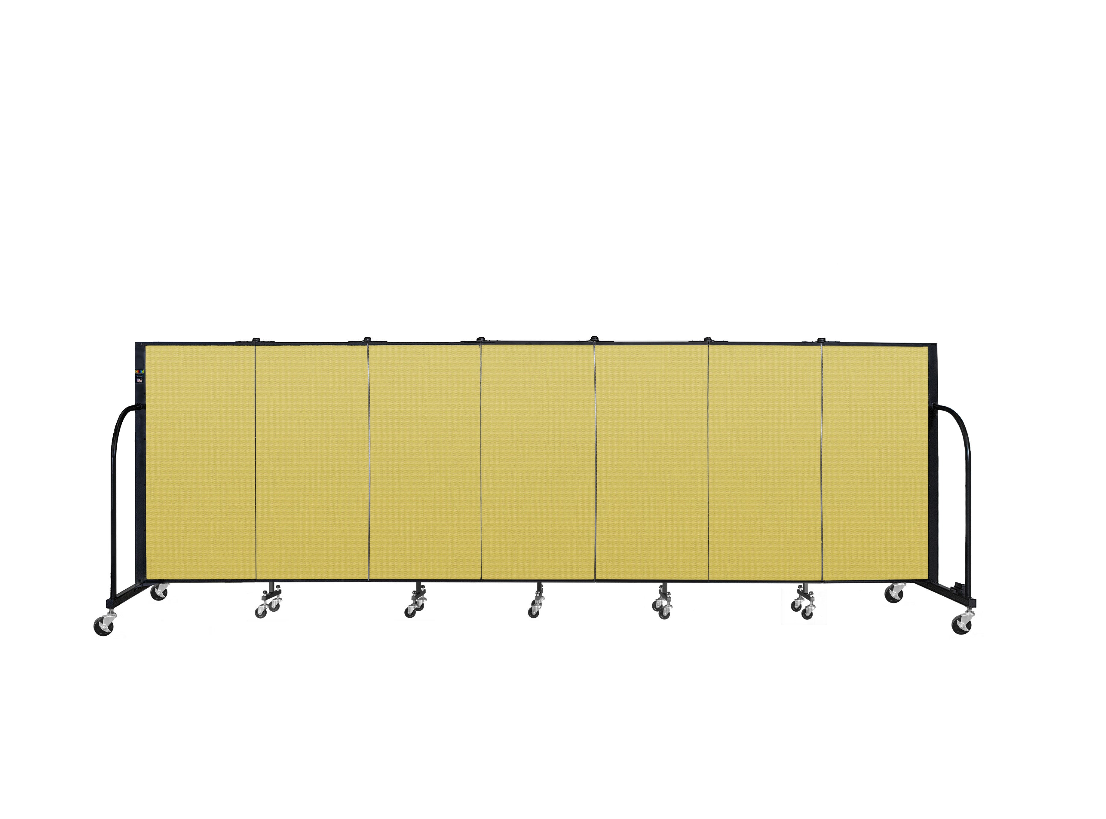 Signature Room Divider - 4'H x 13' 1"L - 7 Panel, Primary Yellow, Fabric