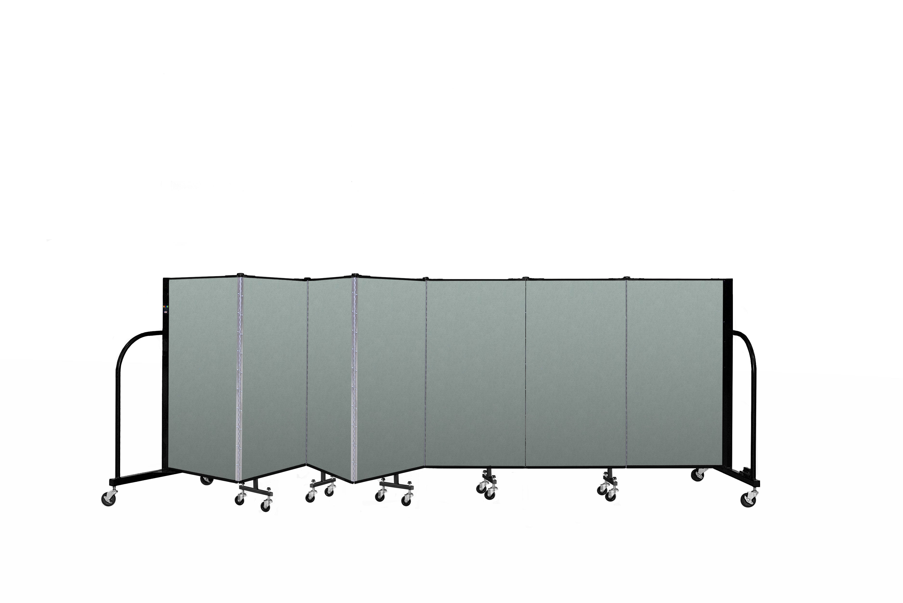 Signature Room Divider - 4'H x 13' 1"L - 7 Panel, Sea Green, Fabric