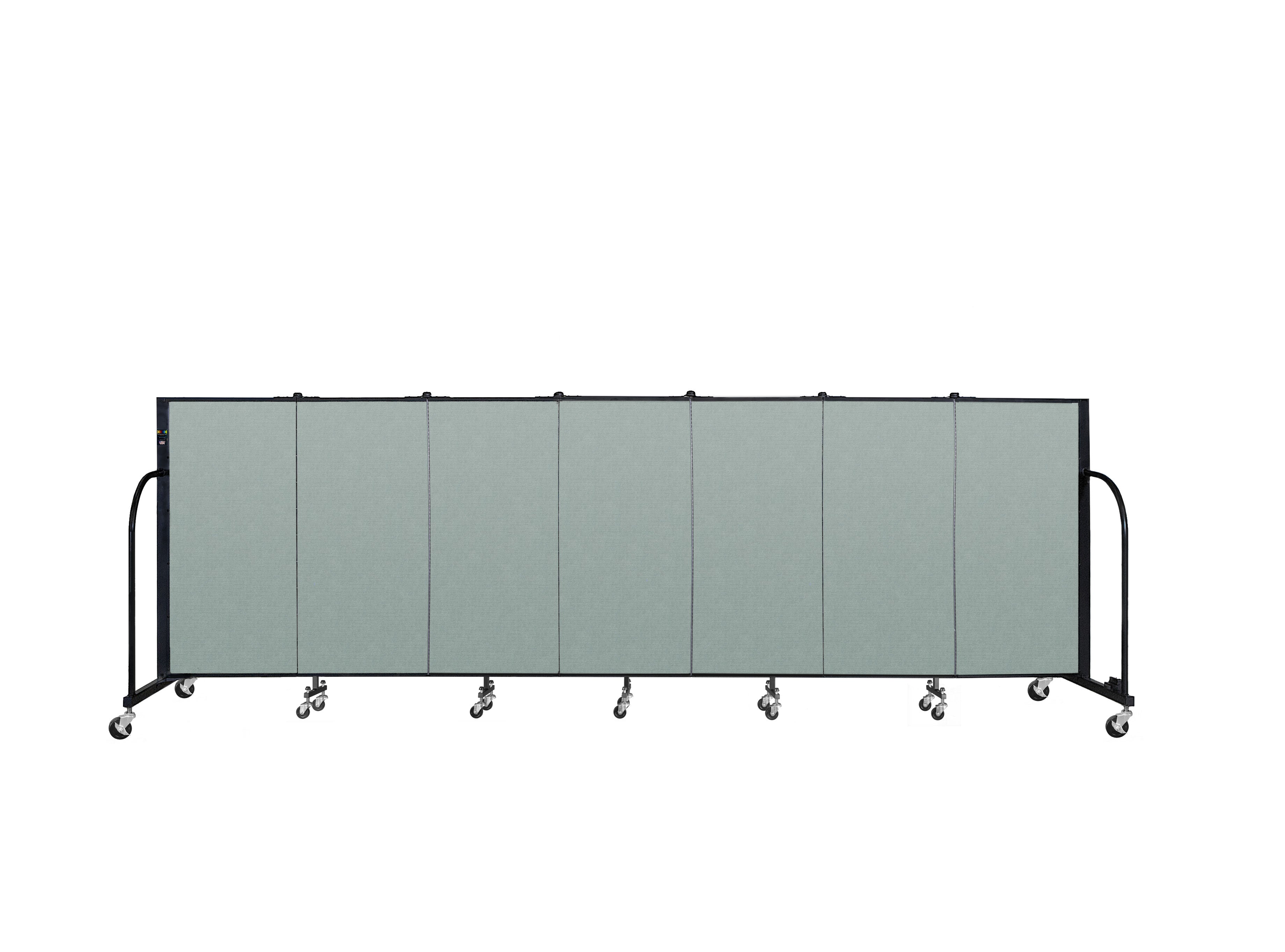 Signature Room Divider - 4'H x 13' 1"L - 7 Panel, Sea Green, Fabric
