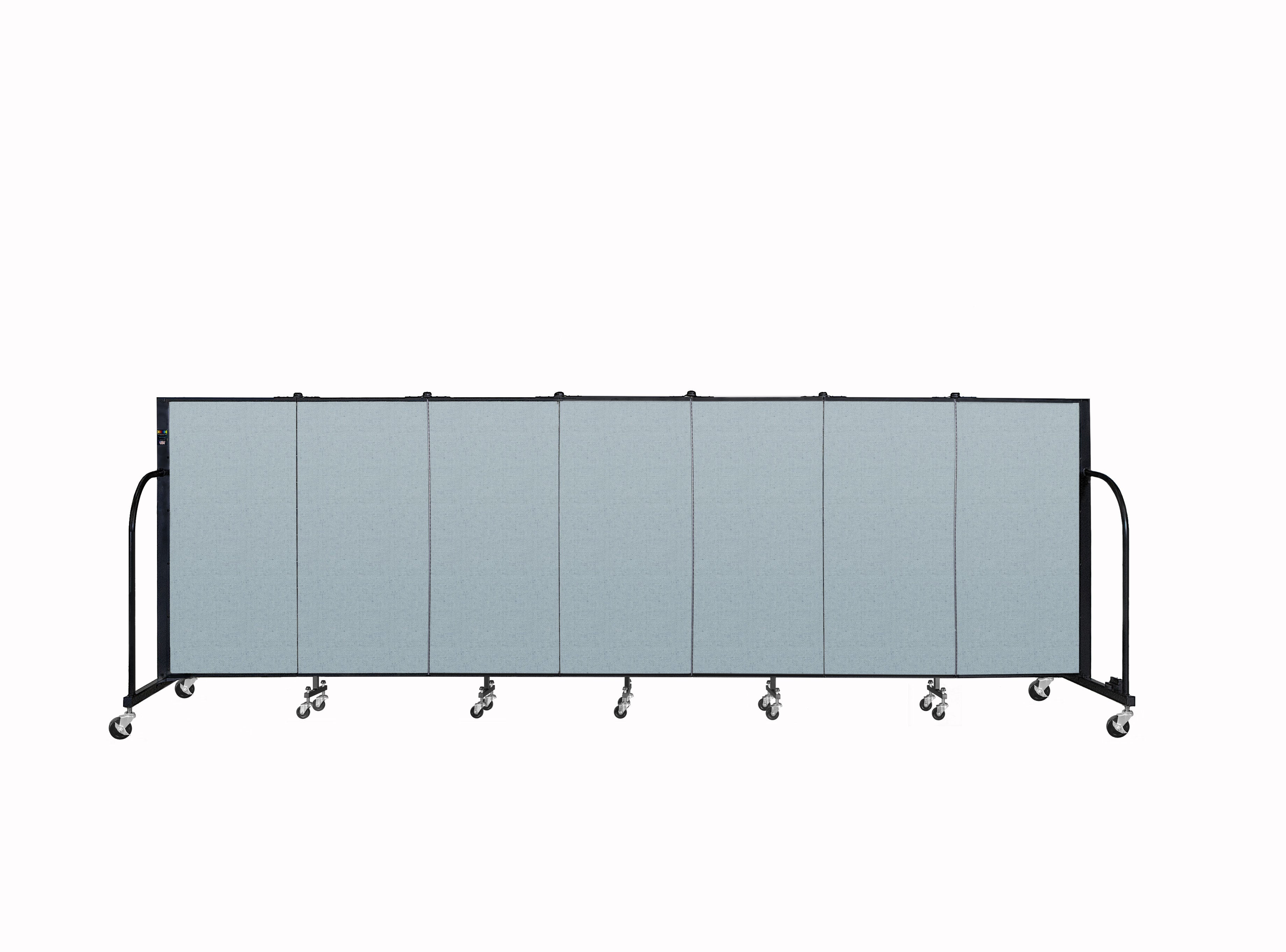 Signature Room Divider - 4'H x 13' 1"L - 7 Panel, Blue Tide, Vinyl