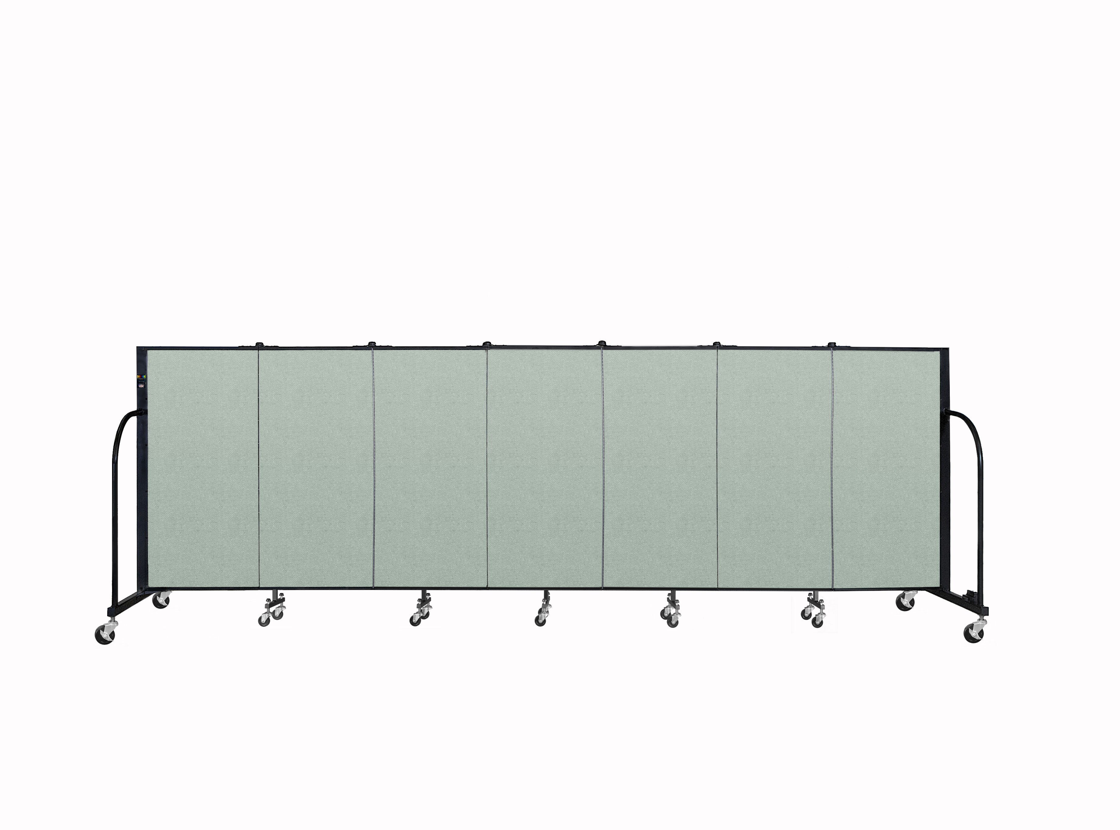 Signature Room Divider - 4'H x 13' 1"L - 7 Panel, Mint, Vinyl