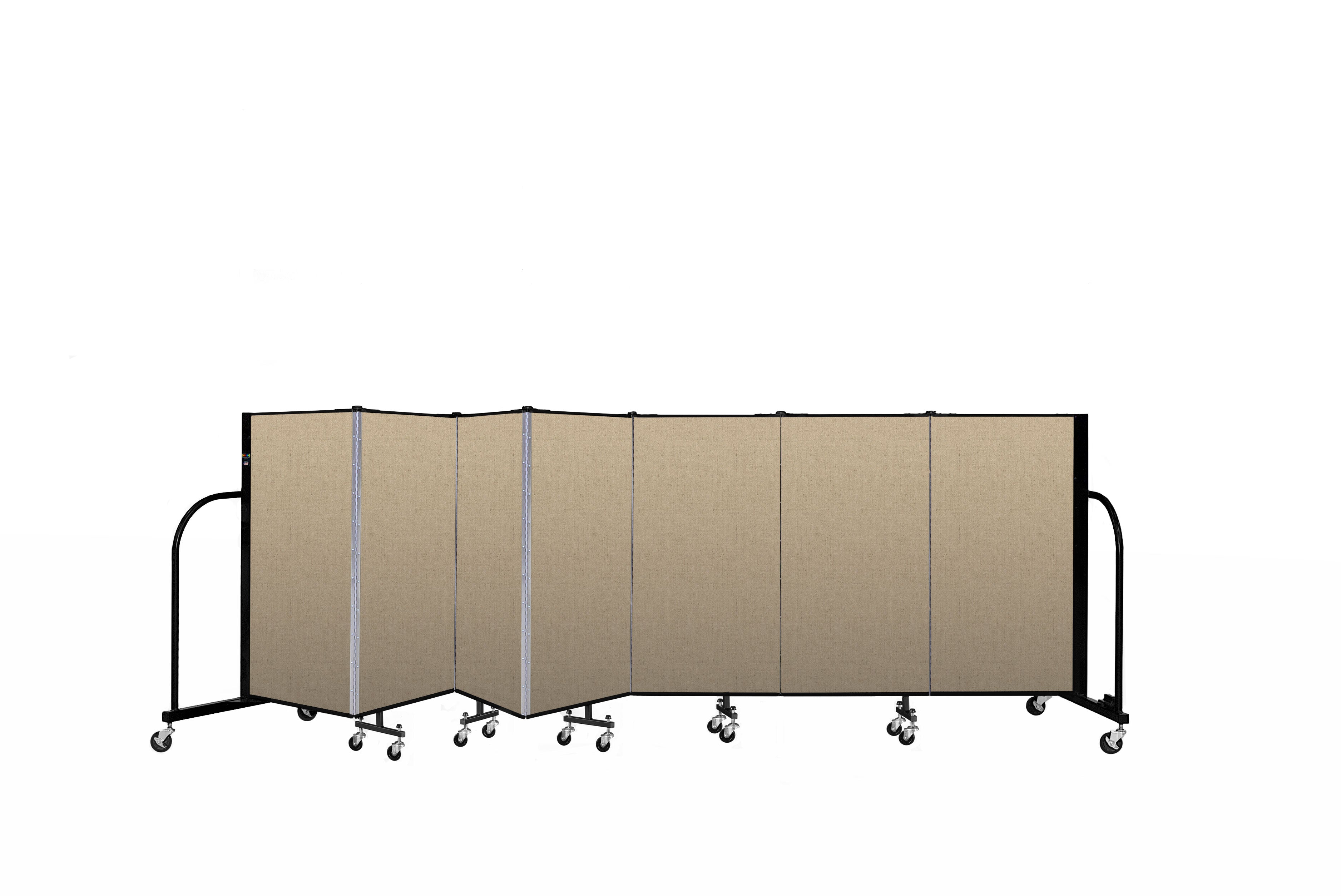 Signature Room Divider - 4'H x 13' 1"L - 7 Panel, Sandalwood, Vinyl