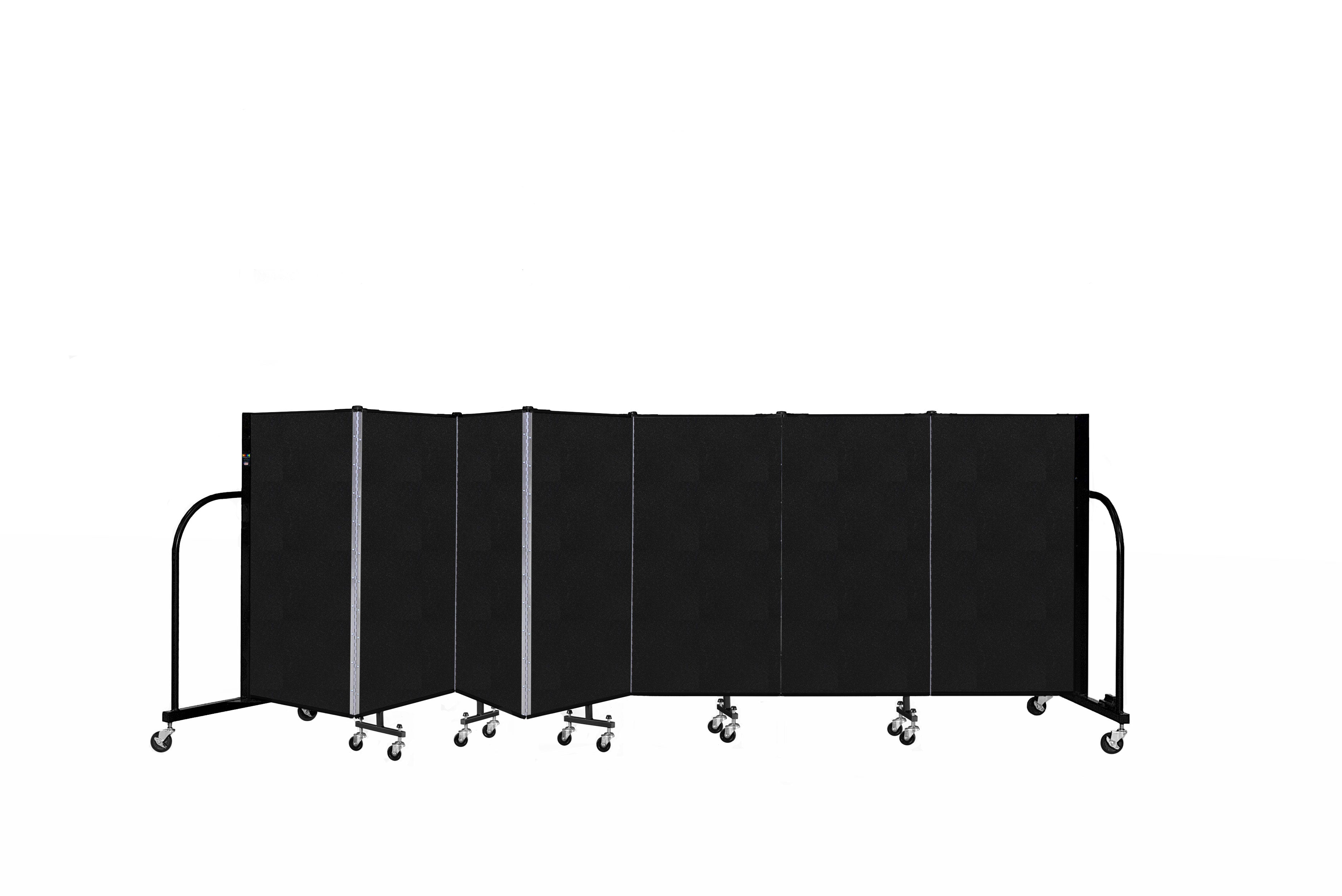 Signature Room Divider - 4'H x 13' 1"L - 7 Panel, Coal, Vinyl