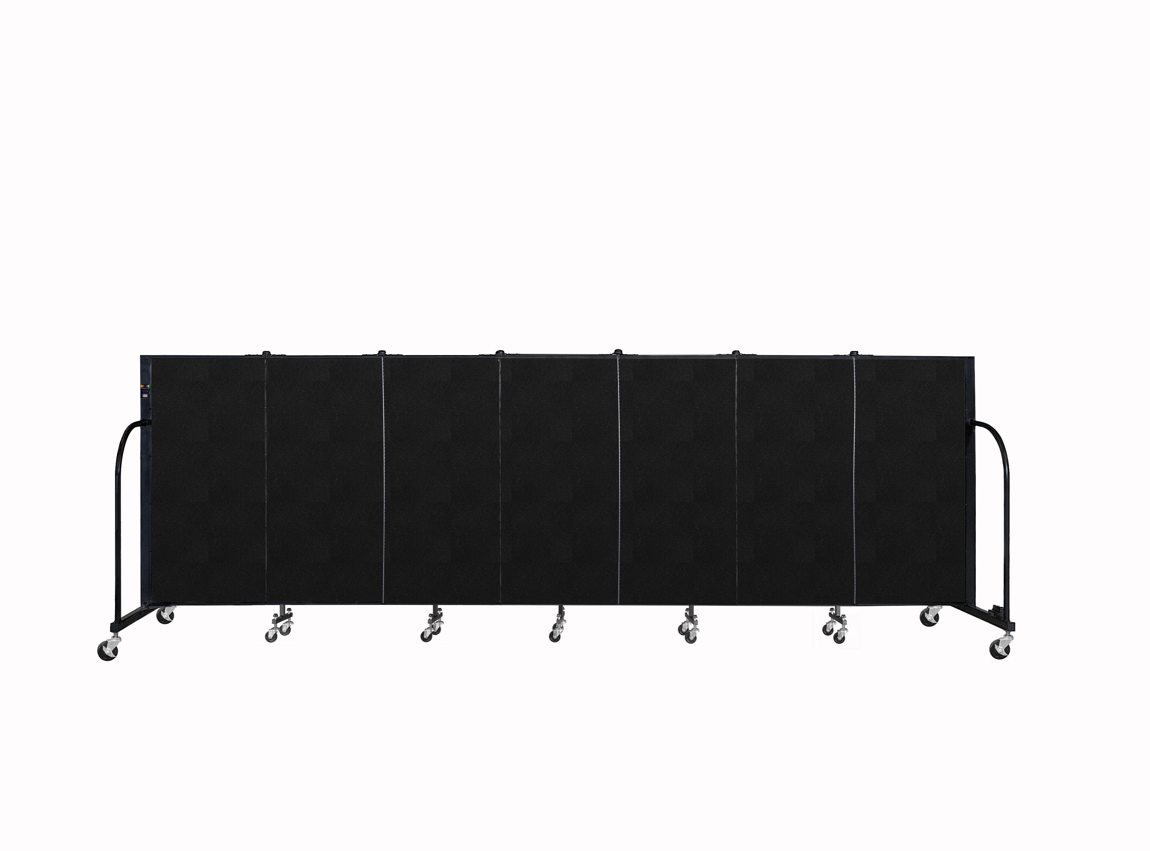 Signature Room Divider - 4'H x 13' 1"L - 7 Panel, Coal, Vinyl