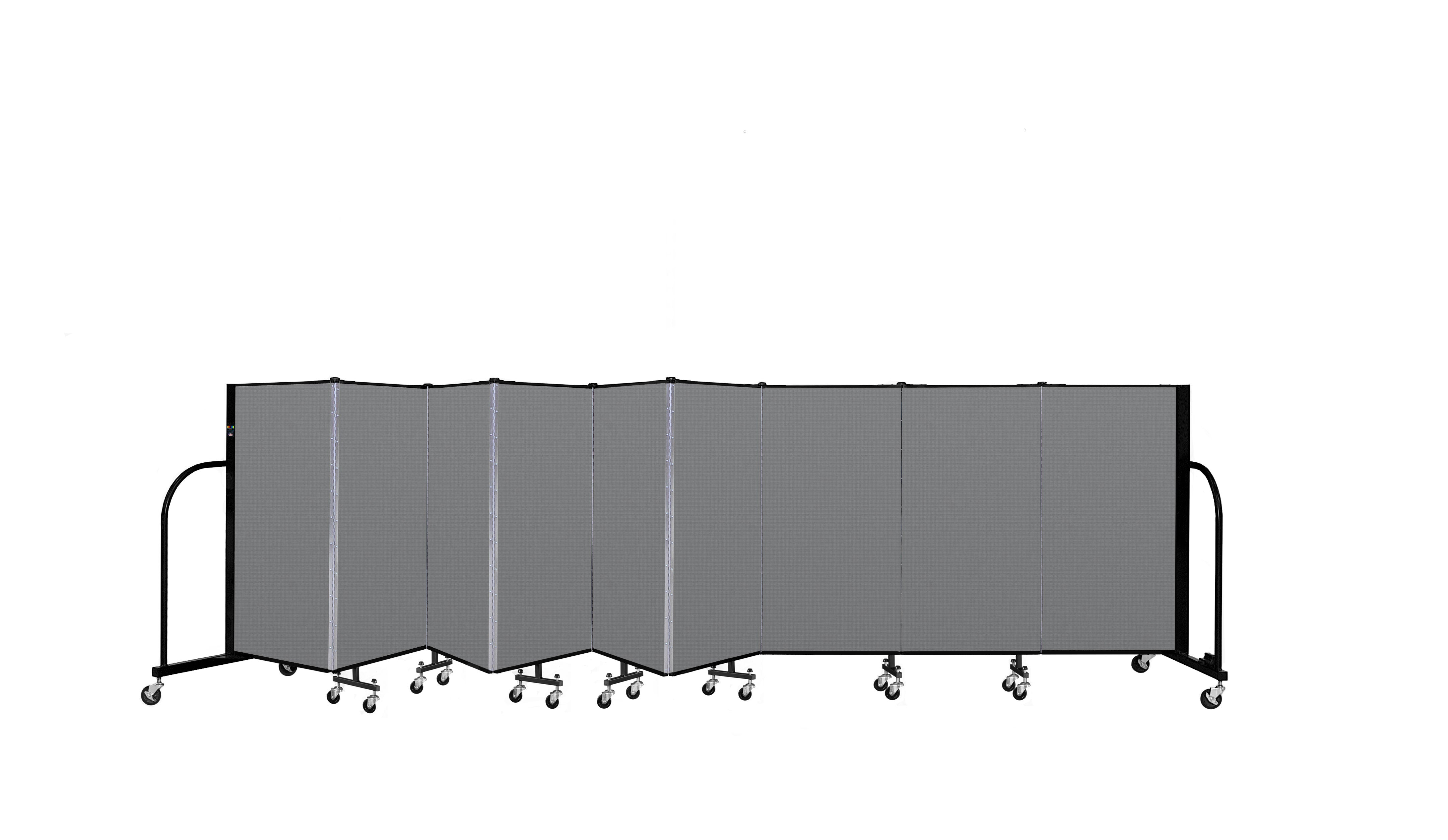 Signature Room Divider - 4'H x 16' 9"L - 9 Panel, Stone, Fabric
