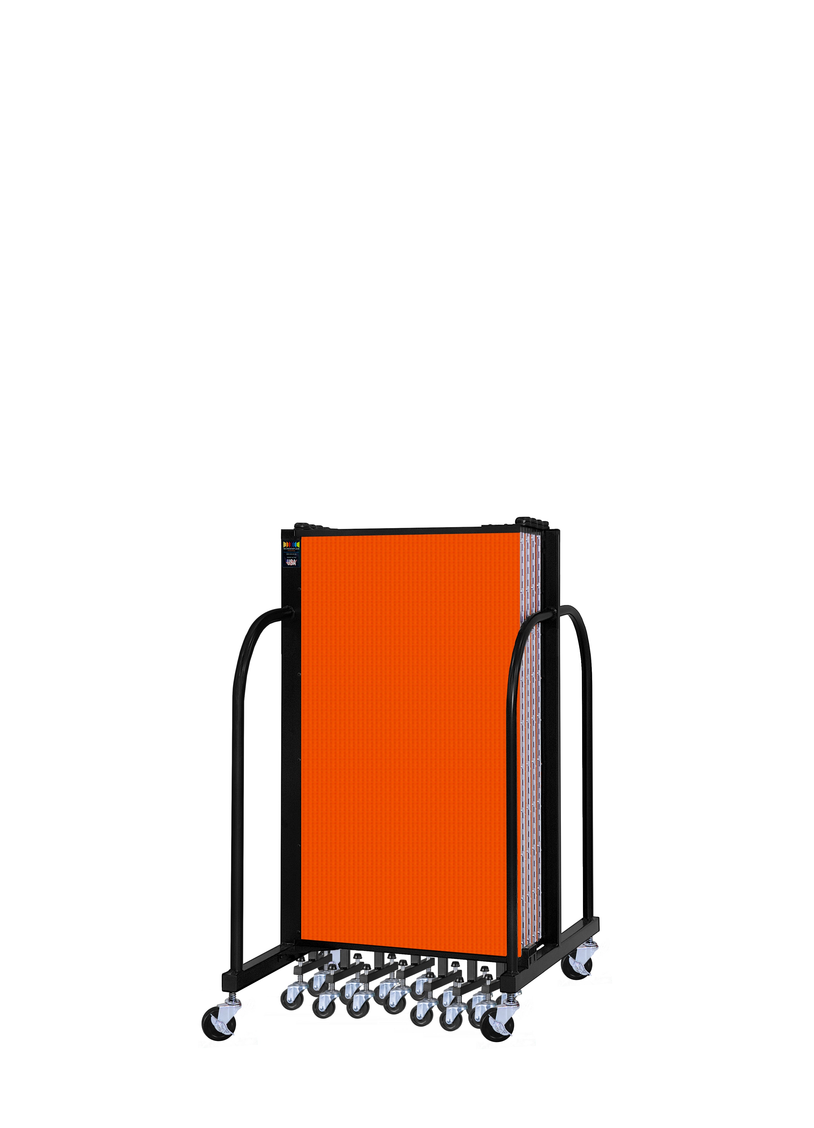 Signature Room Divider - 4'H x 16' 9"L - 9 Panel, Orange, Fabric
