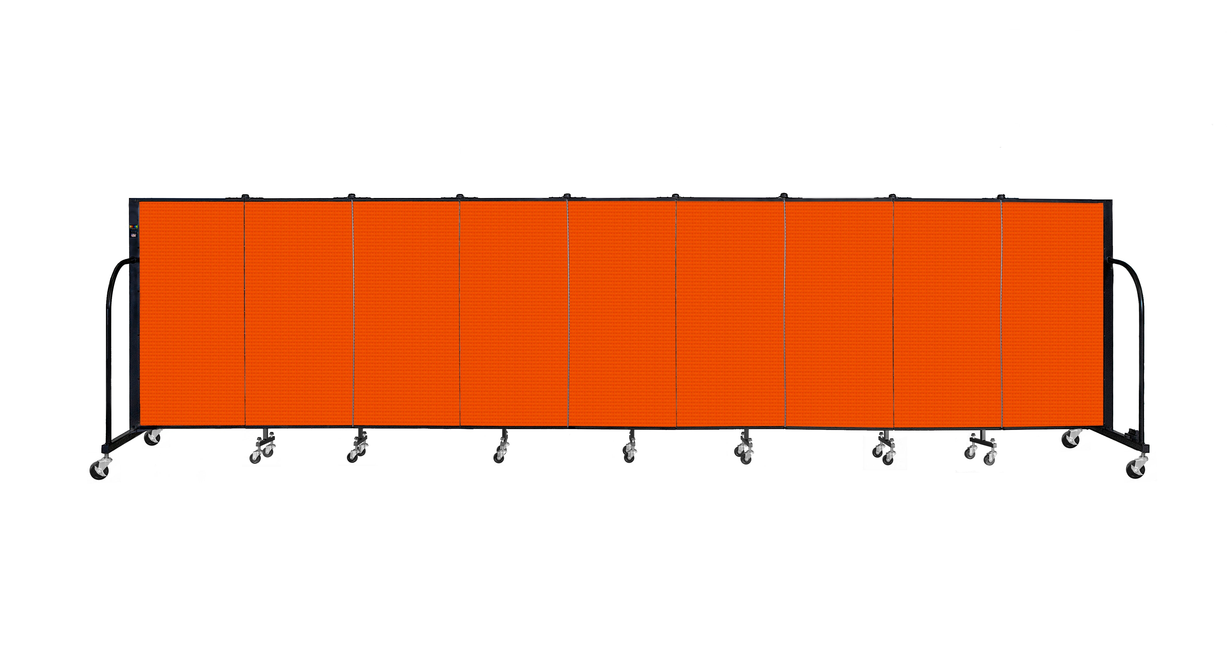 Signature Room Divider - 4'H x 16' 9"L - 9 Panel, Orange, Fabric