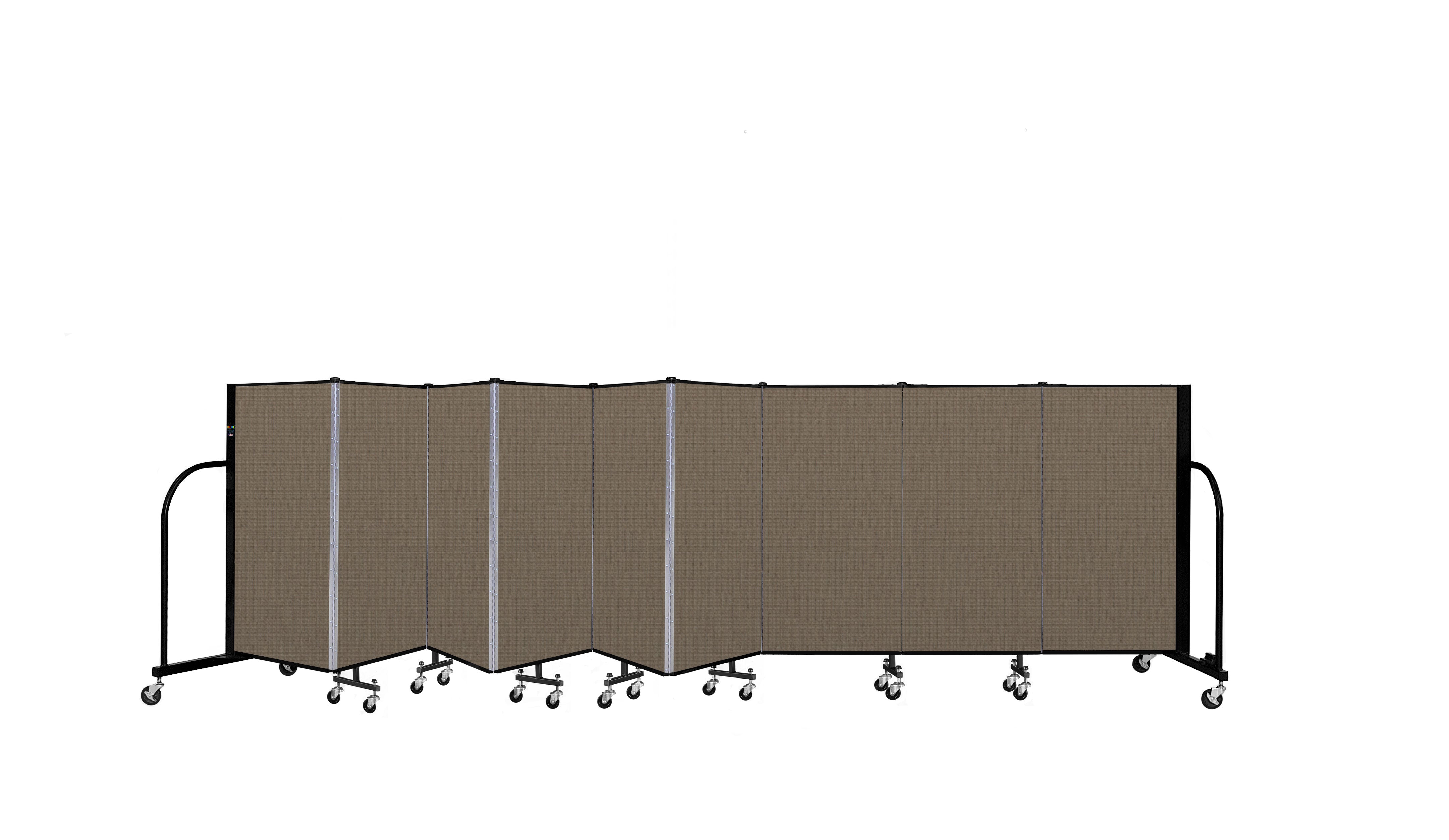 Signature Room Divider - 4'H x 16' 9"L - 9 Panel, Walnut, Fabric