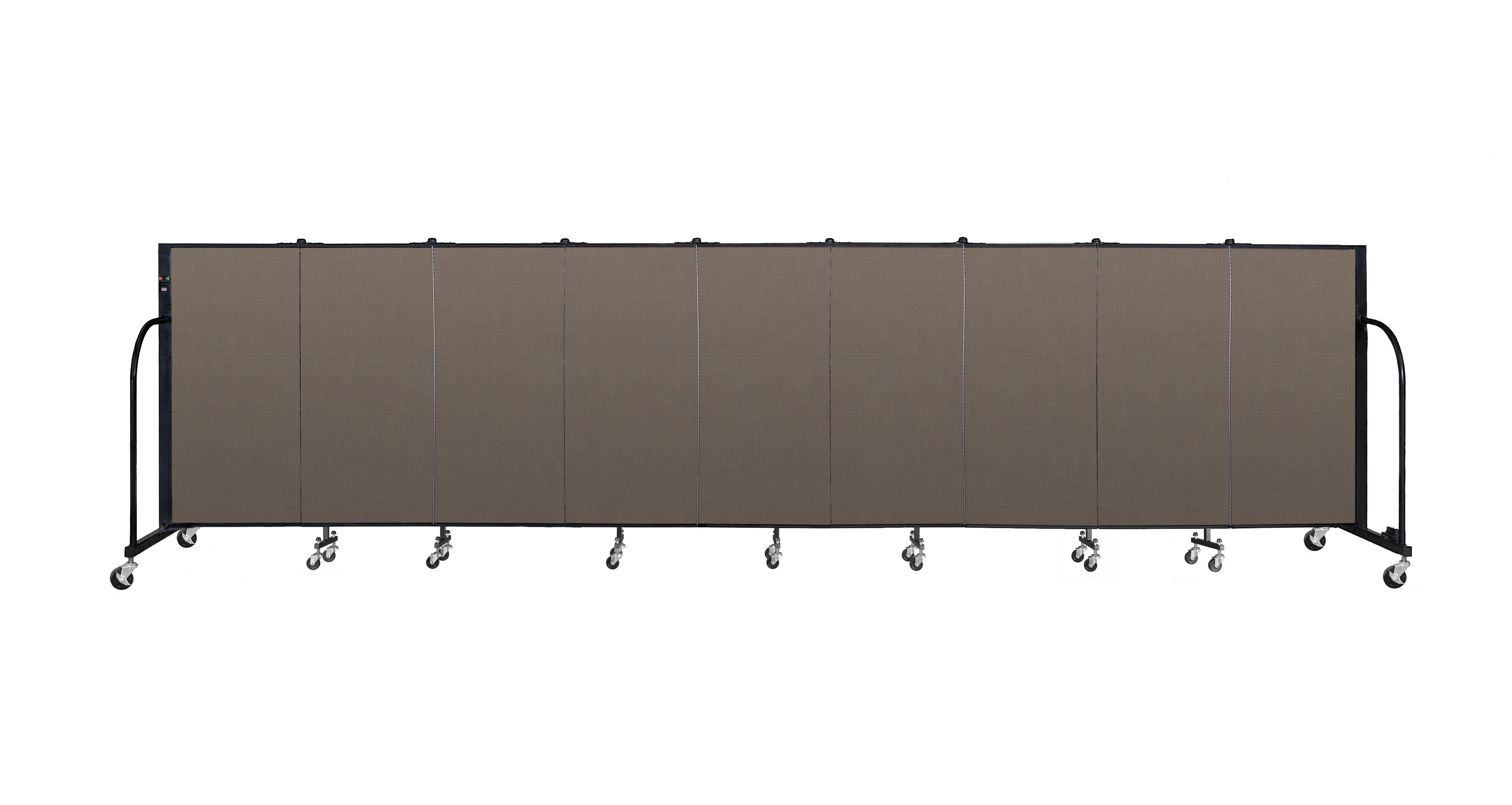 Signature Room Divider - 4'H x 16' 9"L - 9 Panel, Walnut, Fabric