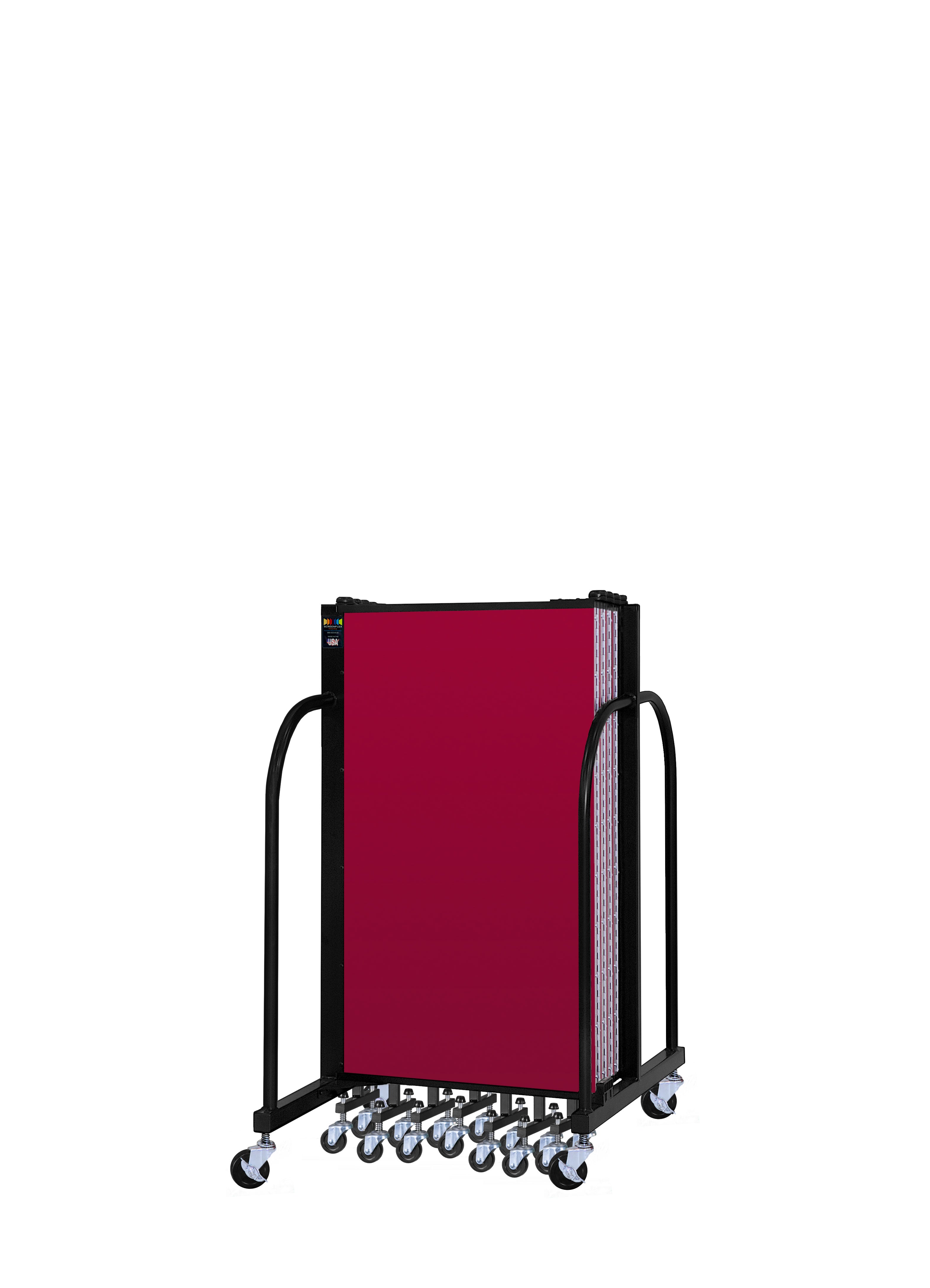Signature Room Divider - 4'H x 16' 9"L - 9 Panel, Primary Red, Fabric