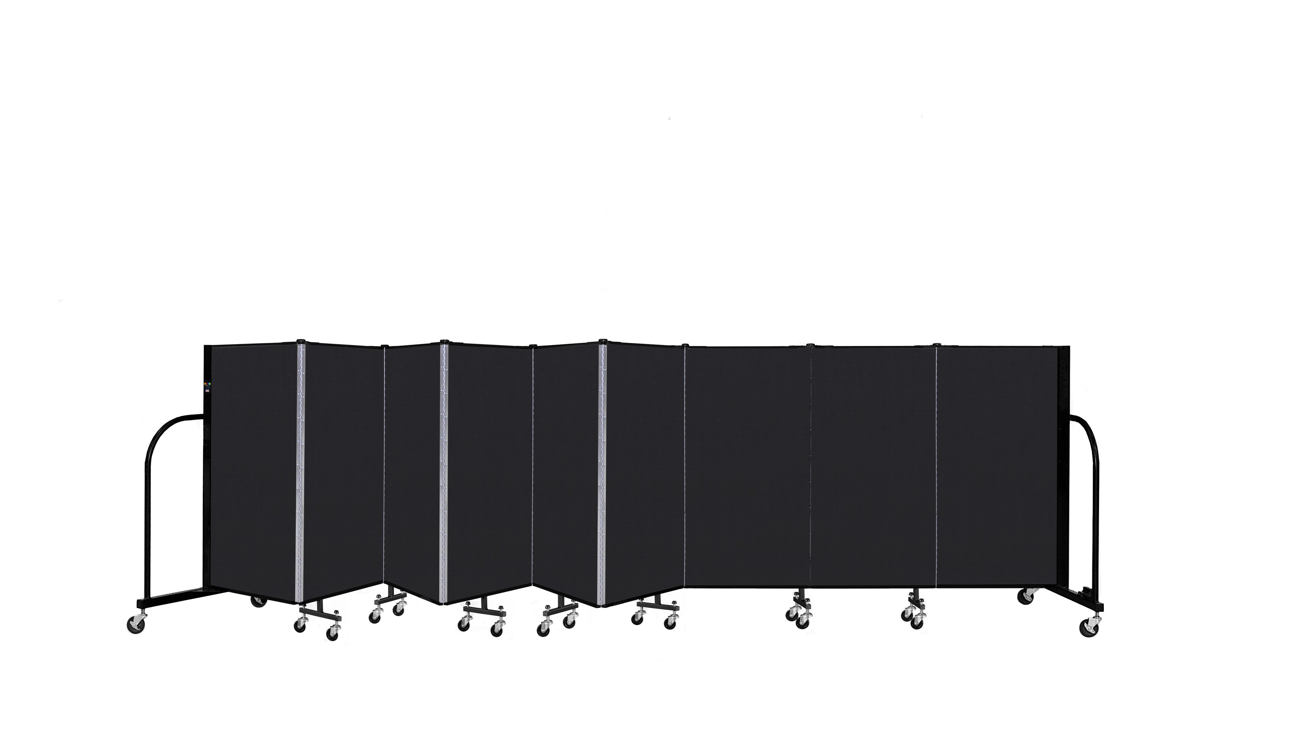 Signature Room Divider - 4'H x 16' 9"L - 9 Panel, Black, Fabric