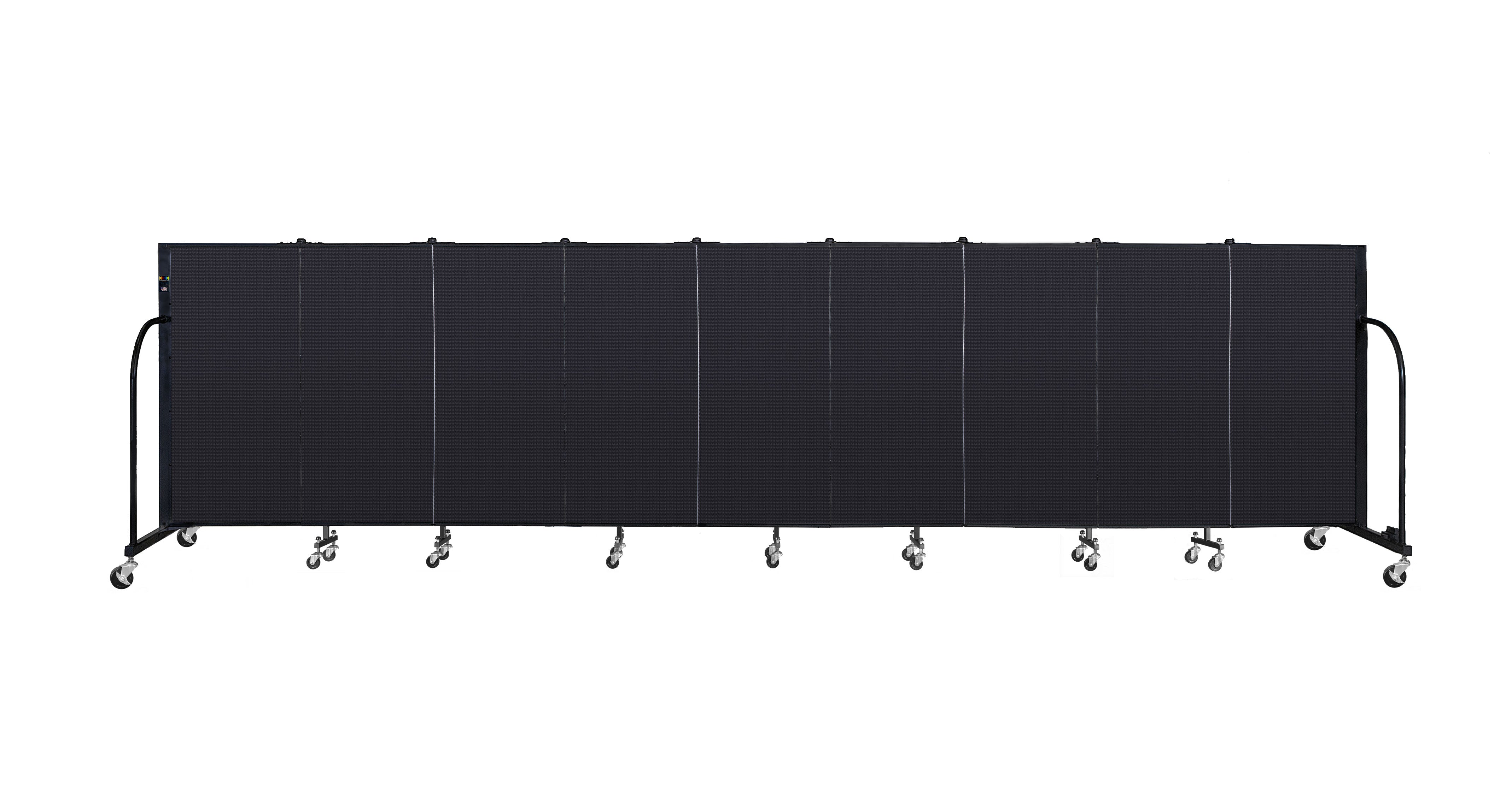 Signature Room Divider - 4'H x 16' 9"L - 9 Panel, Black, Fabric