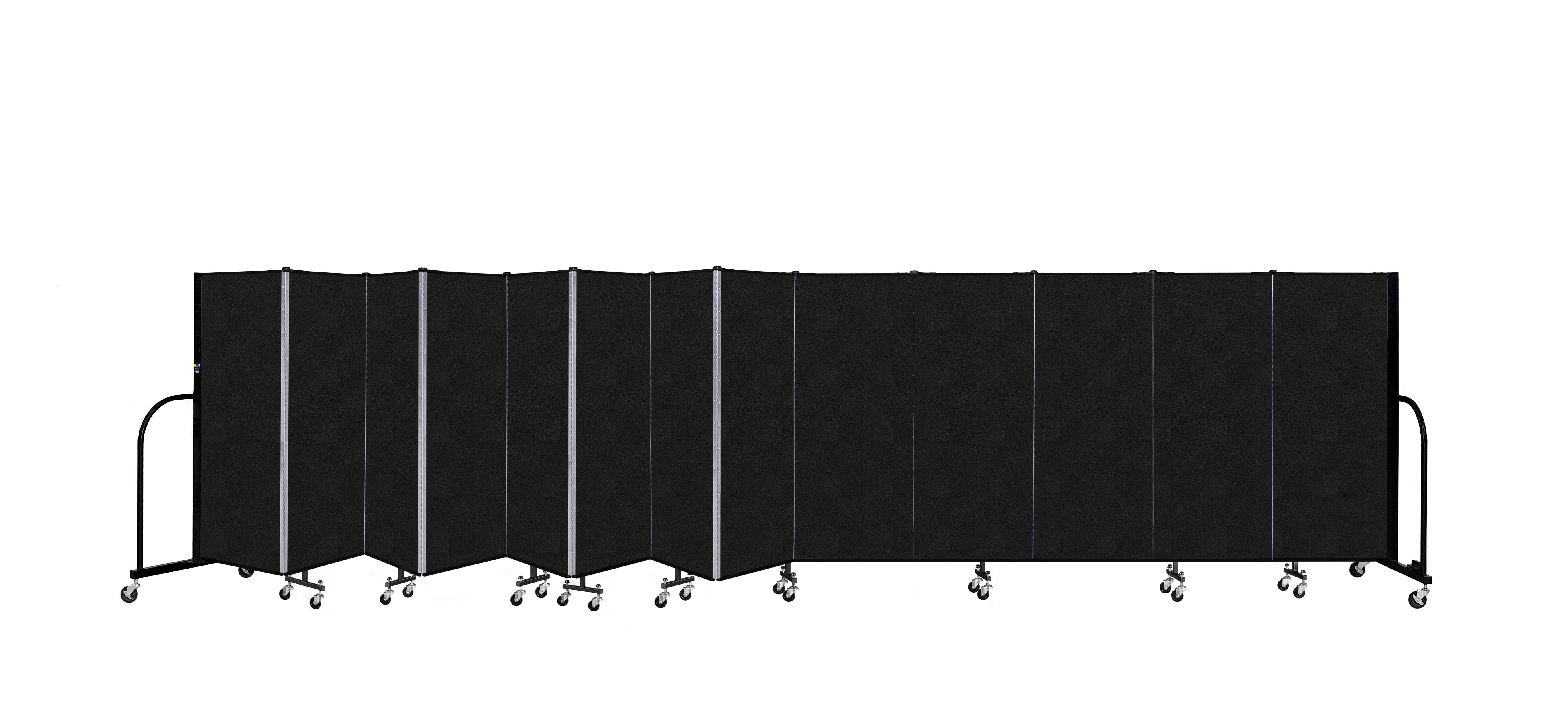 Signature Room Divider - 5'H x 24' 1"L - 13 Panel, Coal, Vinyl